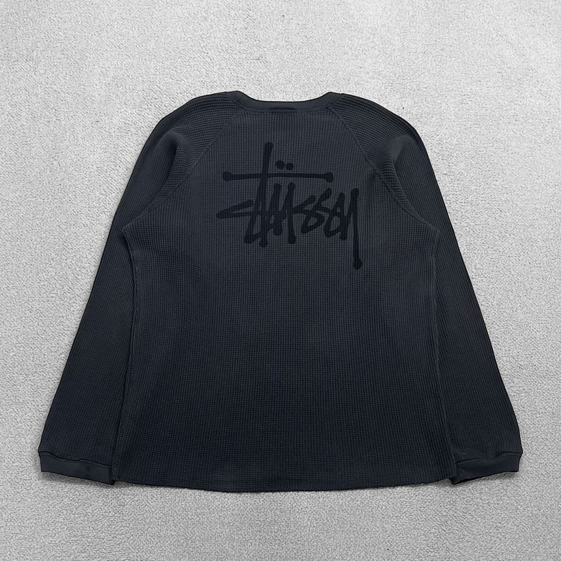 스투시 Stussy 베이직 스탁 써멀 롱슬리브 워시드블랙 상품이미지1