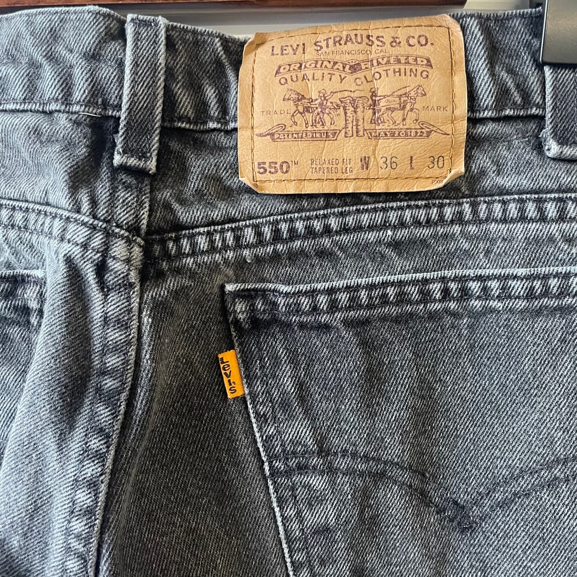 90s 리바이스550 흑청데님팬츠 상품이미지7