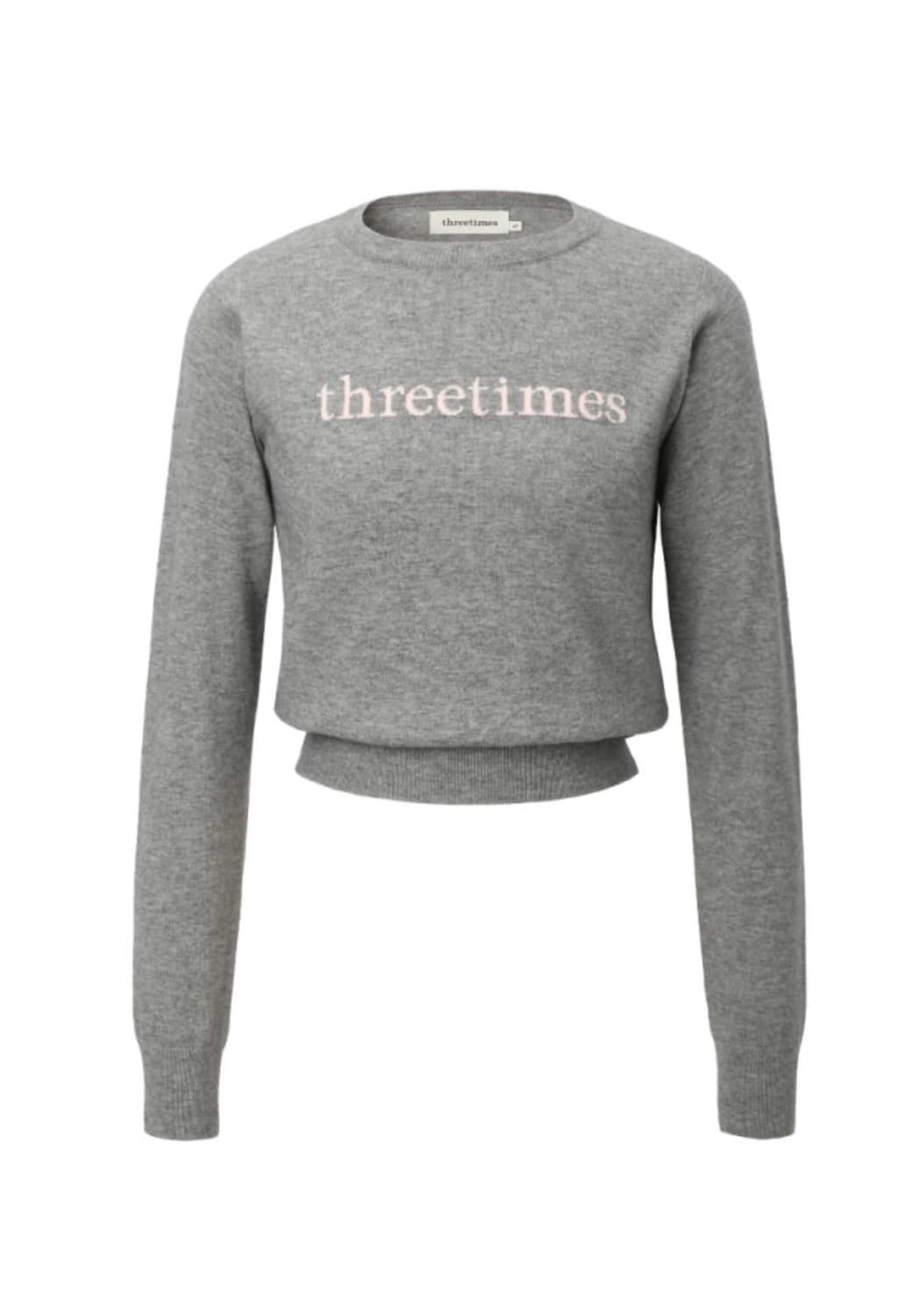 쓰리타임즈 로고 니트 상품이미지1