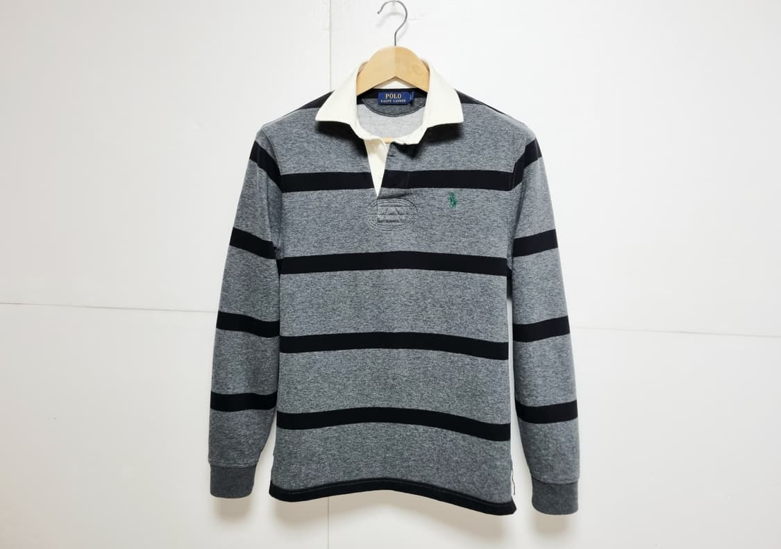 남성 레어 폴로 POLO 랄프로렌 기모 긴팔 럭비 셔츠 럭비 티 상품이미지1