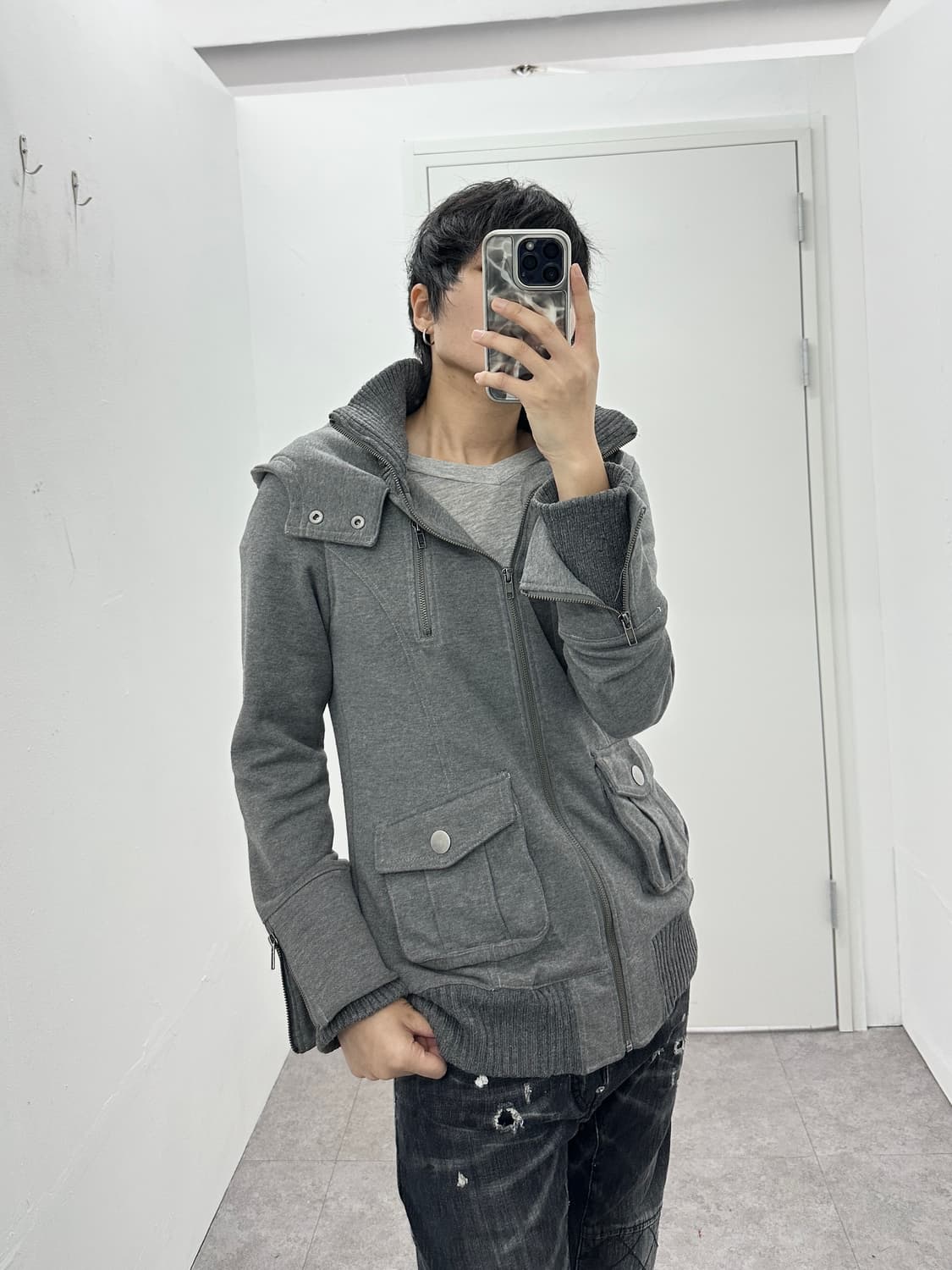 Colza vintage hooded knit zip up y2k 상품이미지1