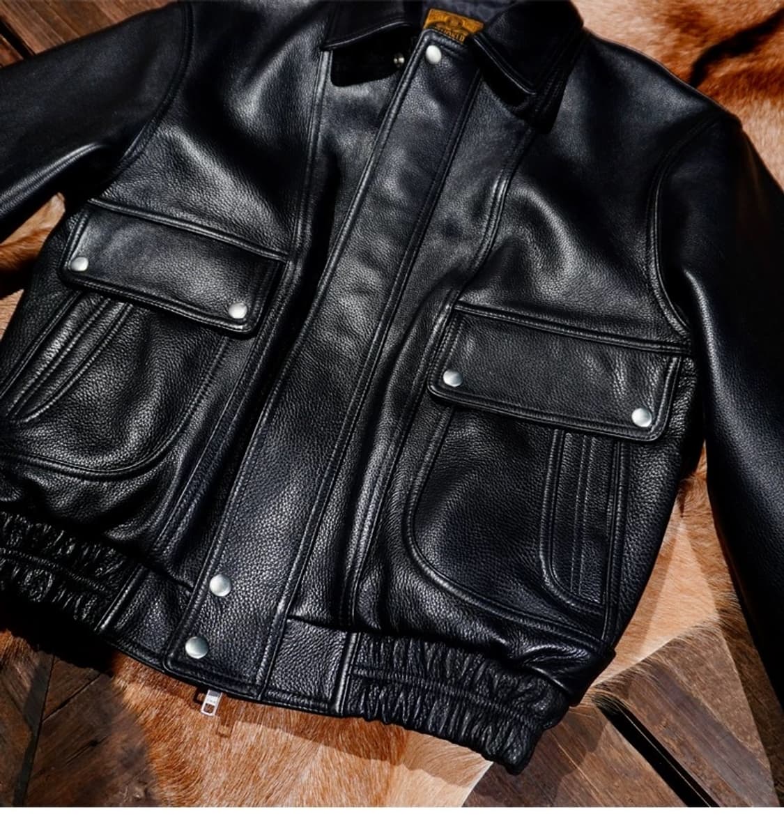 Veluokldly 90년대 홍콩 빈티지 스타일 가죽자켓 상품이미지4