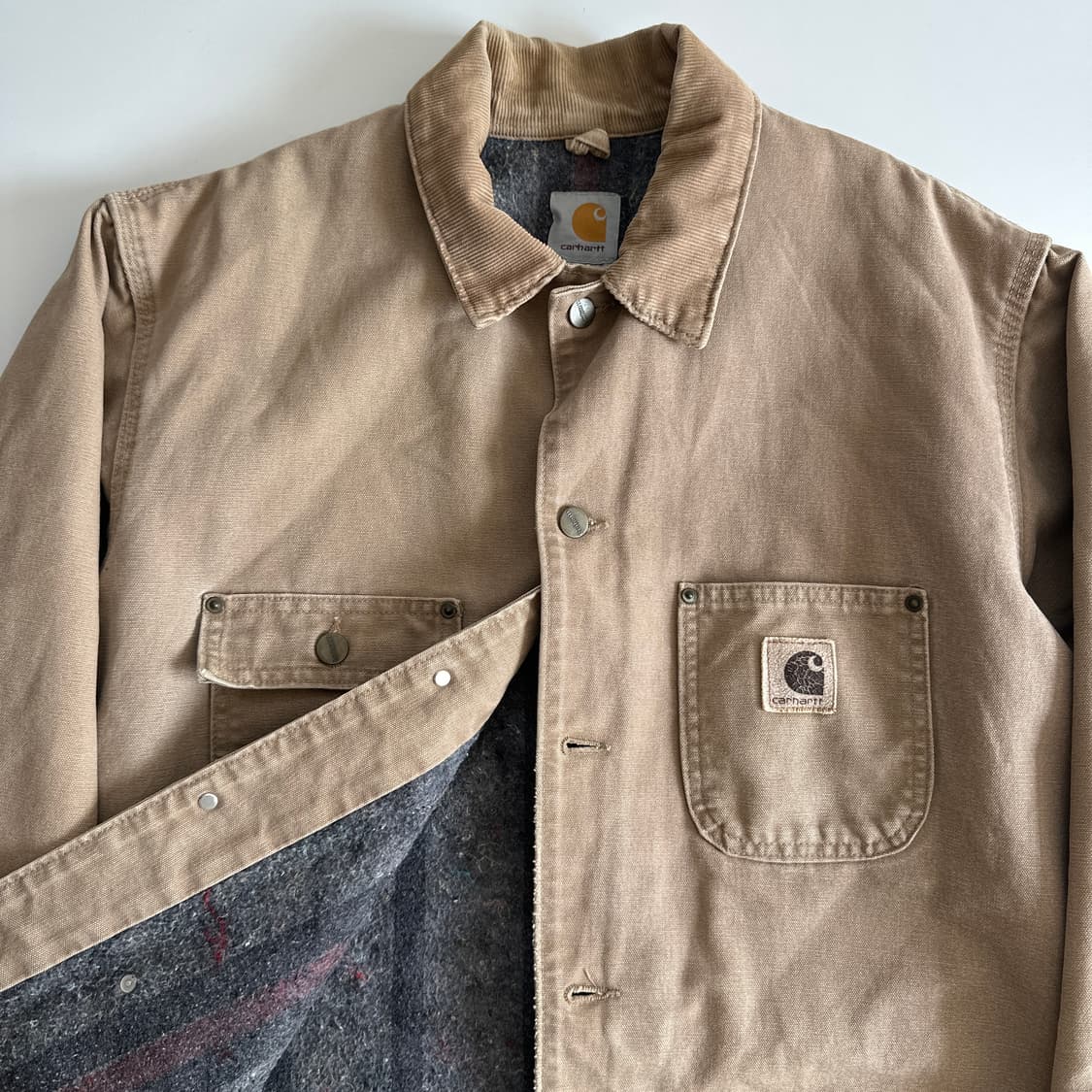 Carhartt 칼하트80‘s OG 블랭킷 디트로이트 레더로고 초어자켓 상품이미지6