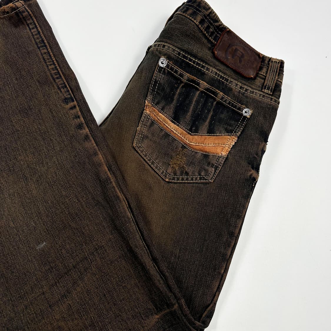VTG 빈티지 워싱 데미지 데님 팬츠 (32인치) 상품이미지1