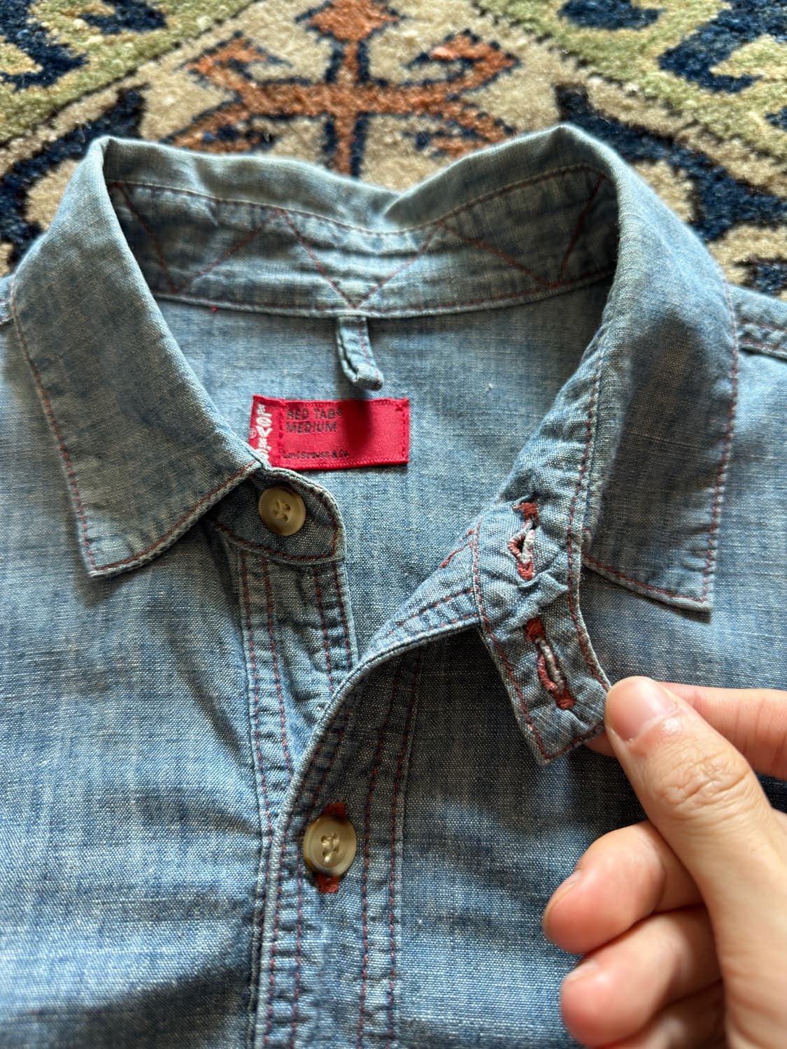 00s Levi's Rad tab Chambray shirt 상품이미지5