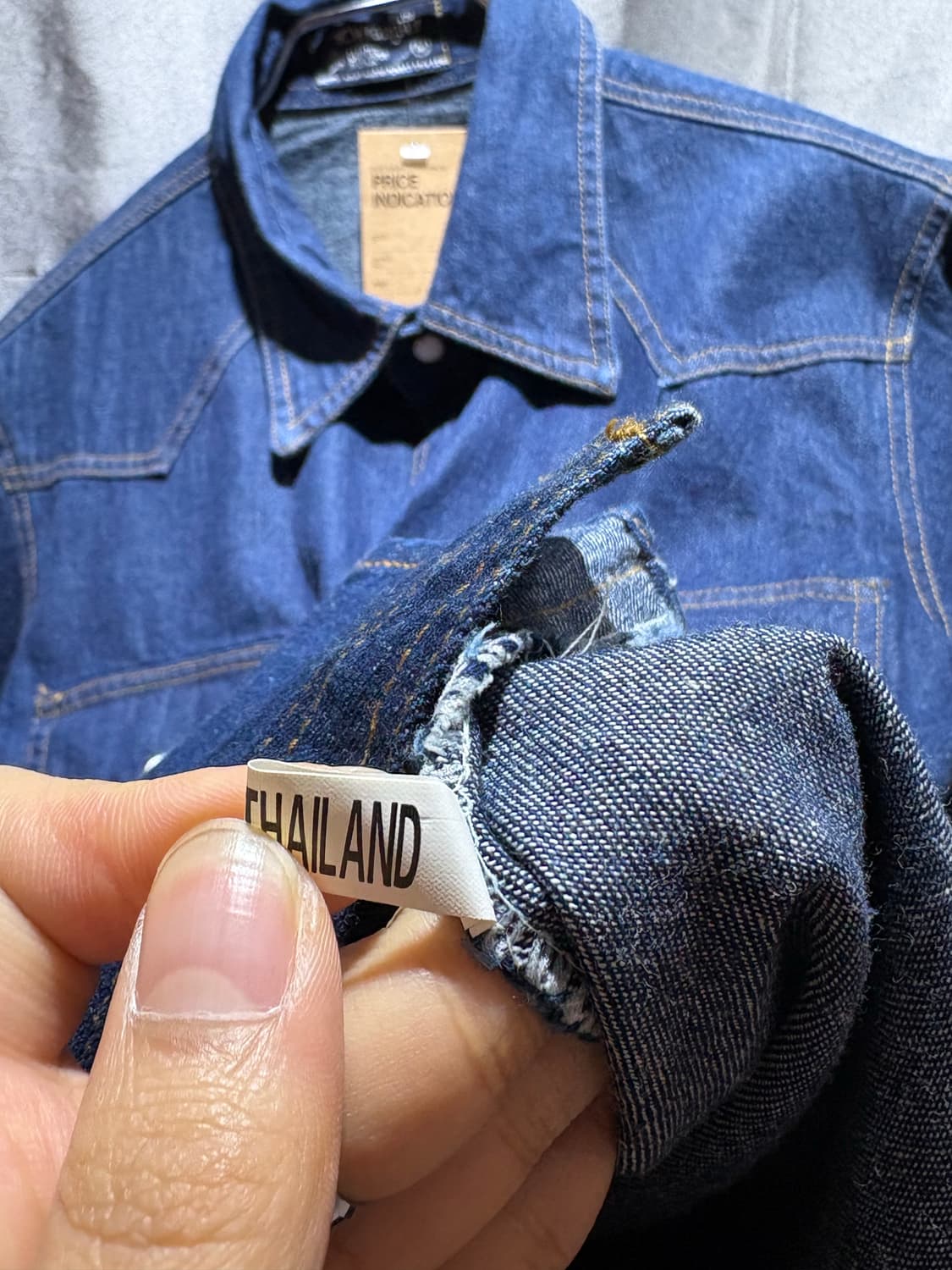 M Wrangler 랭글러 투포켓 웨스턴 생지 데님셔츠 상품이미지6