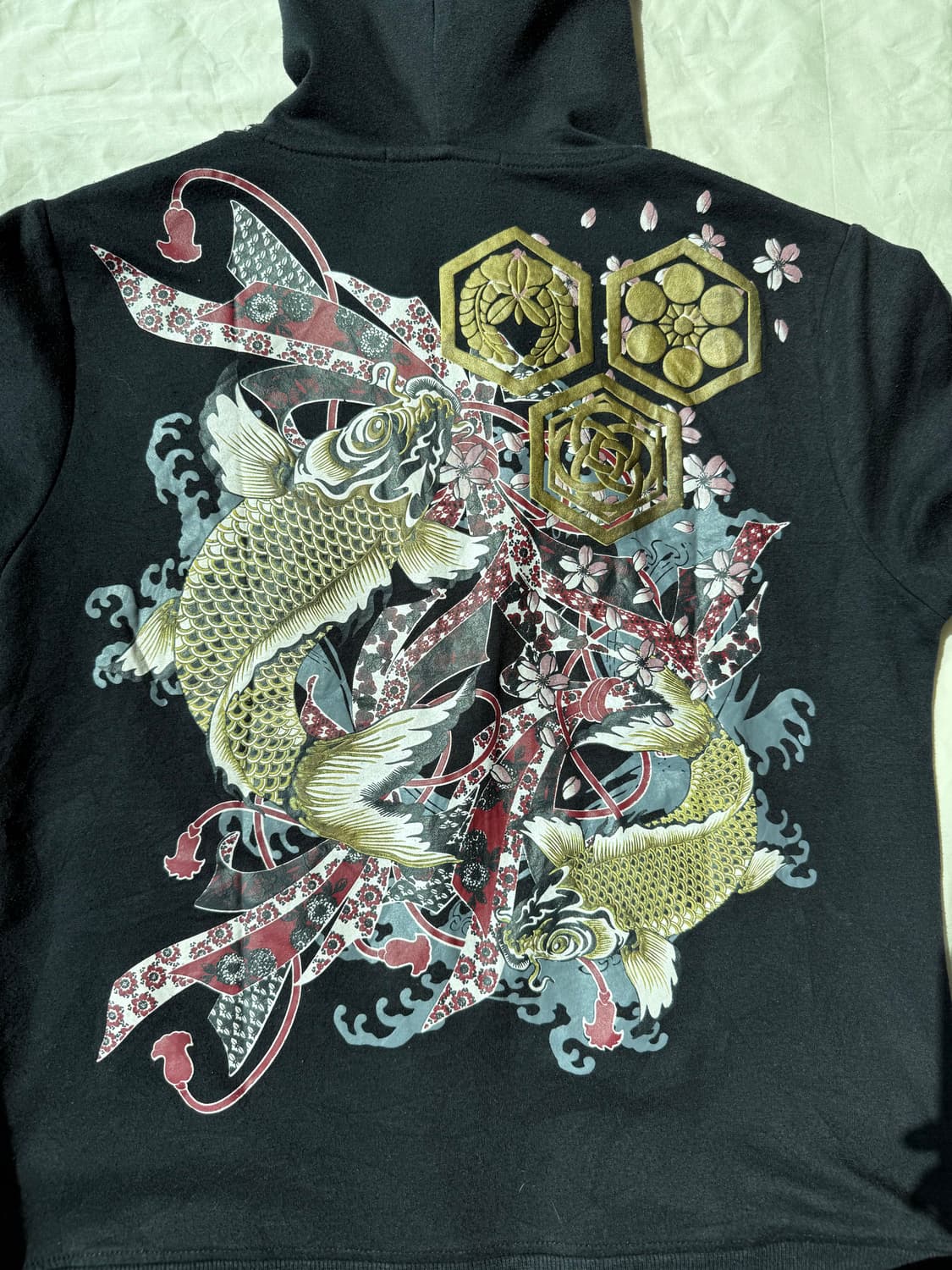 블랙 자수 하프 집업 상품이미지5