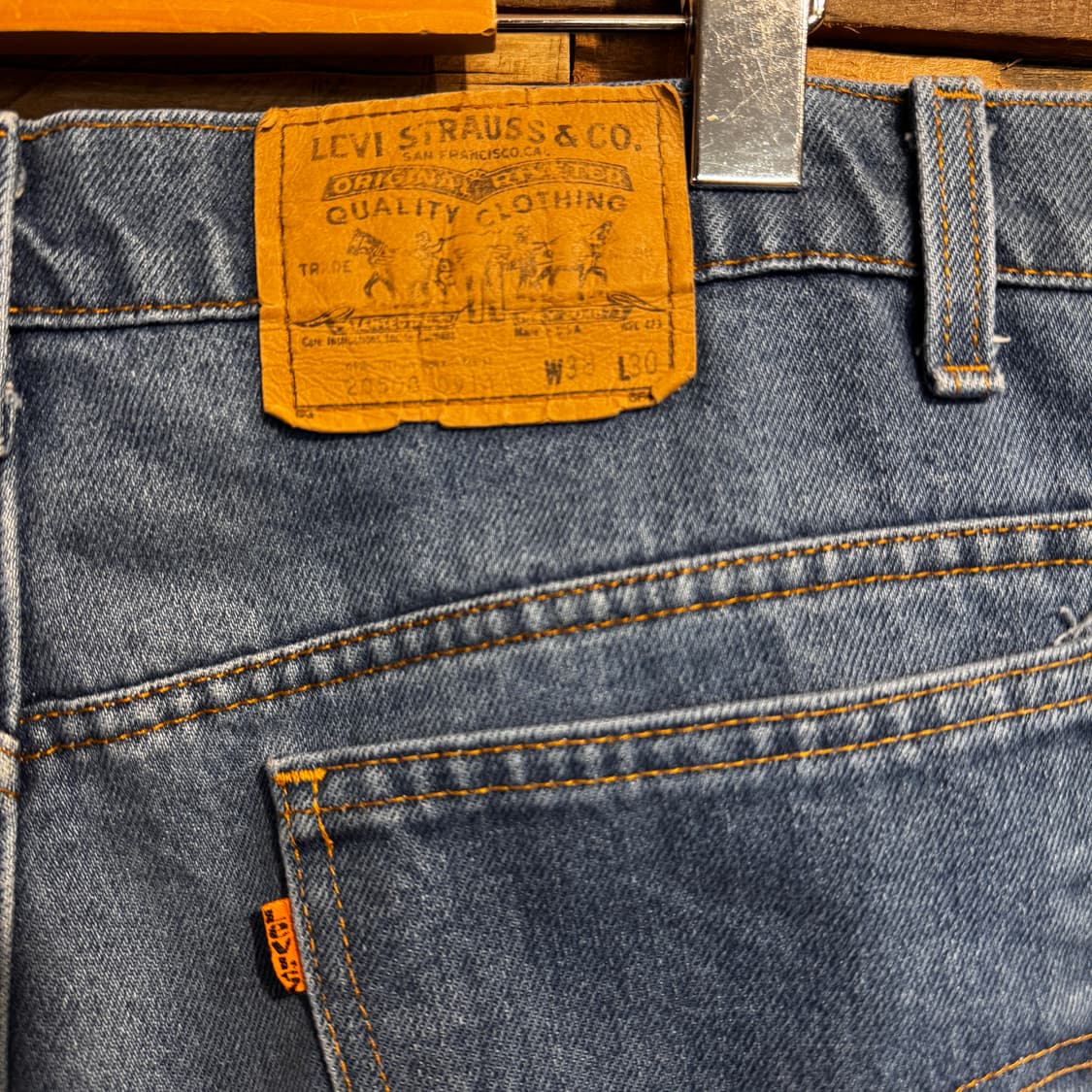 80s Levis Orange Tap Denim Made in USA 상품이미지4