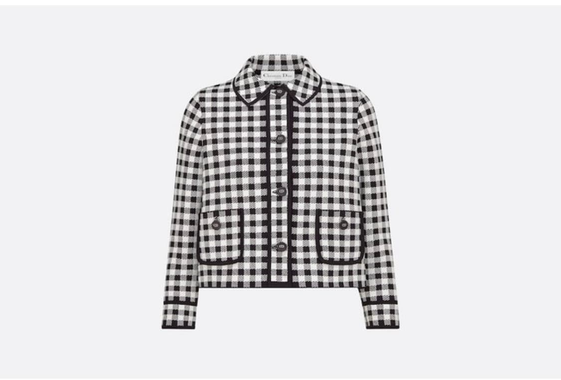 Dior 블랙화이트 체크 니트 자켓 36 상품이미지1