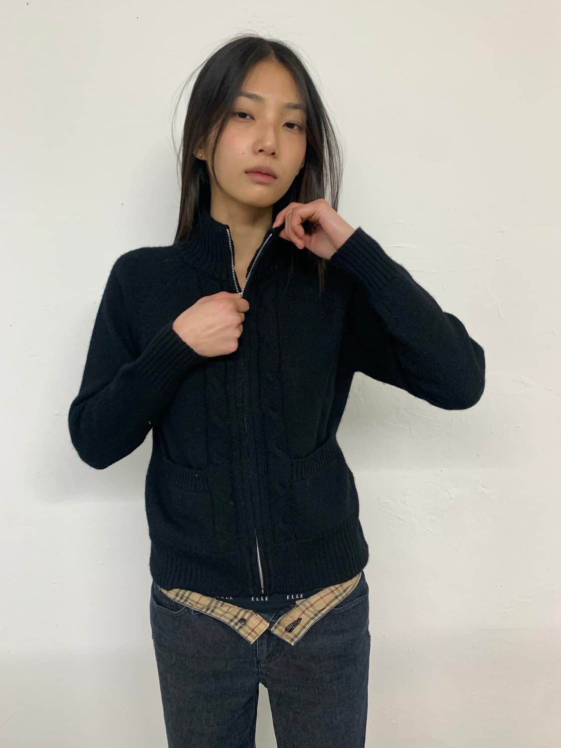 Knit zip up 상품이미지1