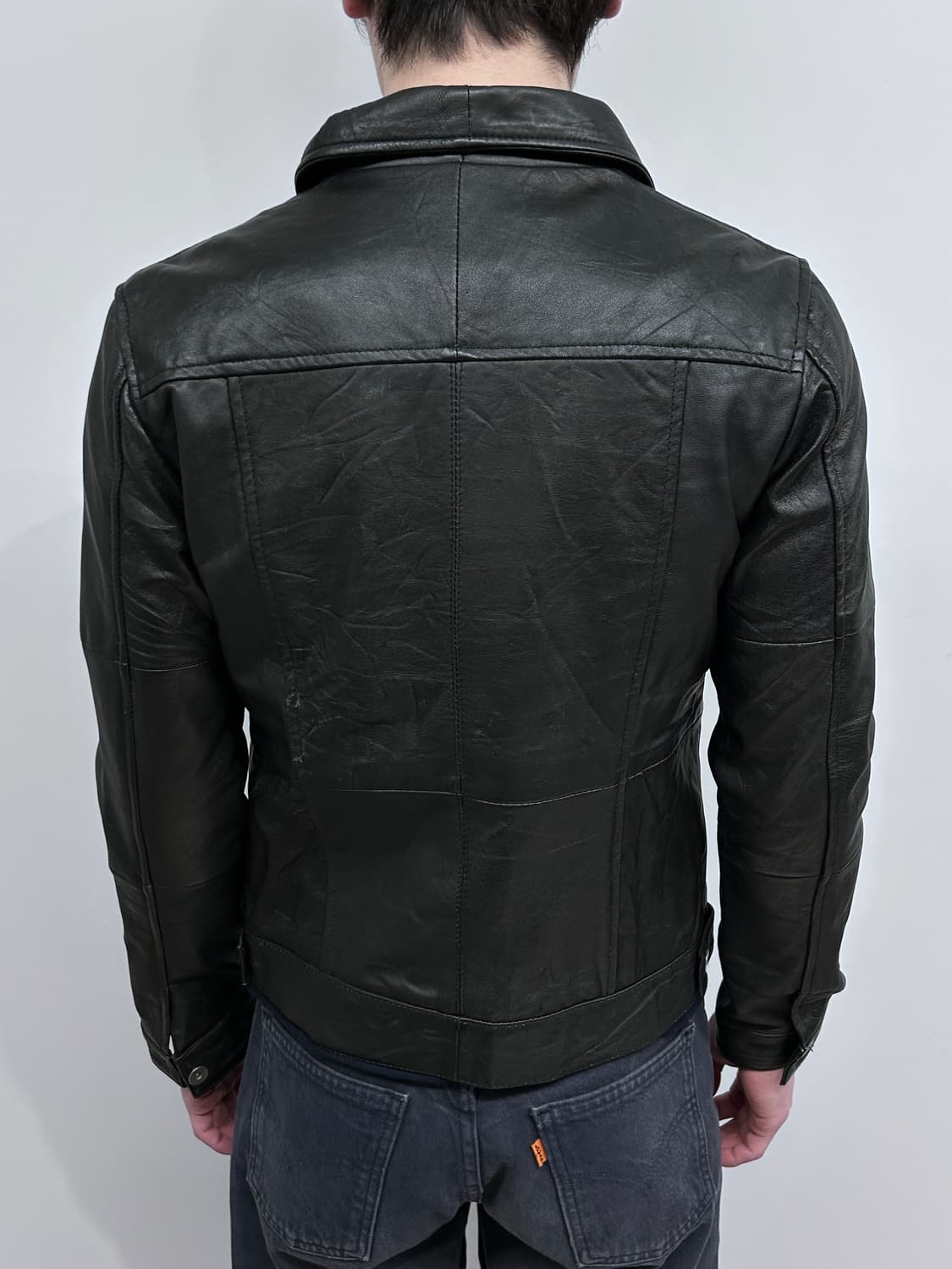 Roshell 램스킨 레더 셔츠 자켓 상품이미지2