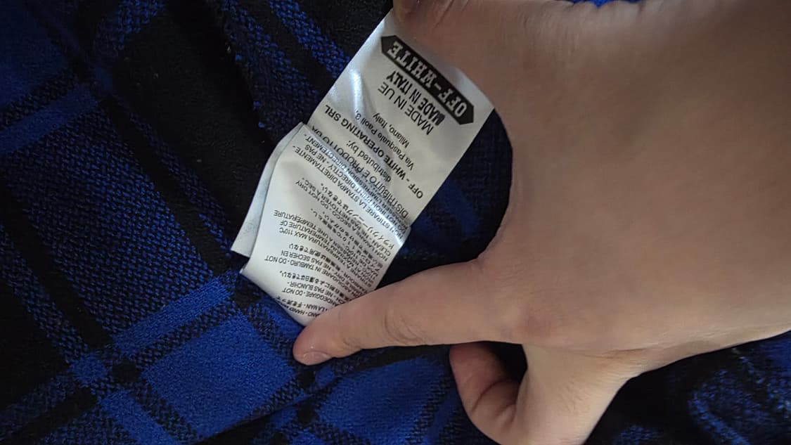 오프화이트 플란넬 셔츠 블루 xs 상품이미지6