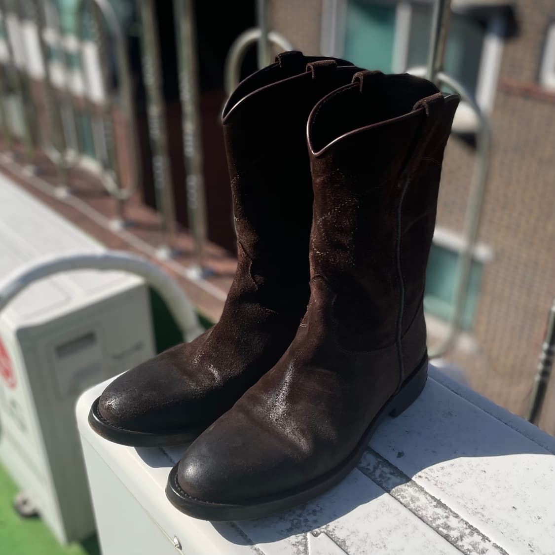 [40]부테로 웨스턴 부츠 왁시 다크브라운 러프아웃 메이드 인 이태리 상품이미지1