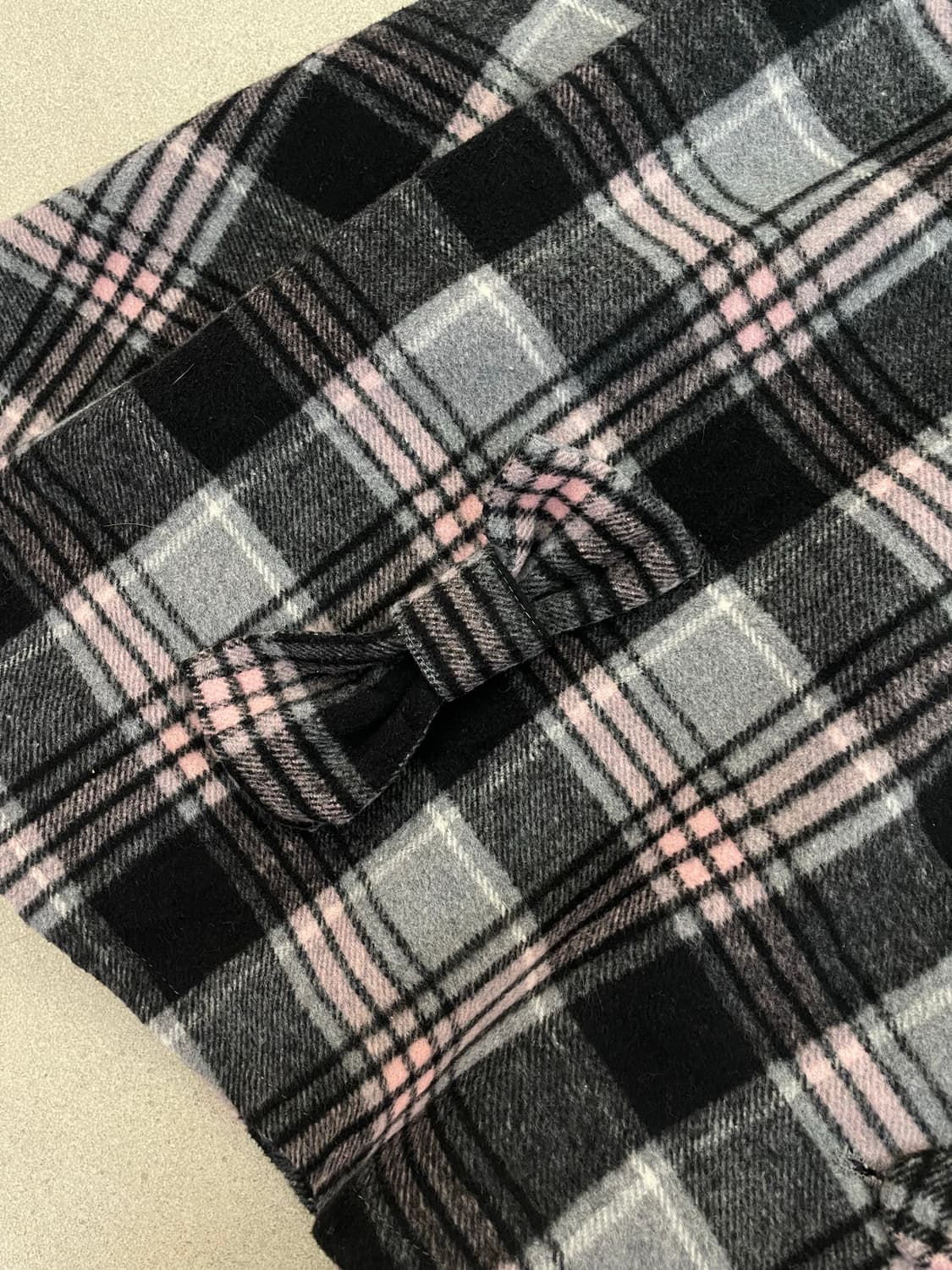 갸루 핑크체크 케이프 상품이미지4