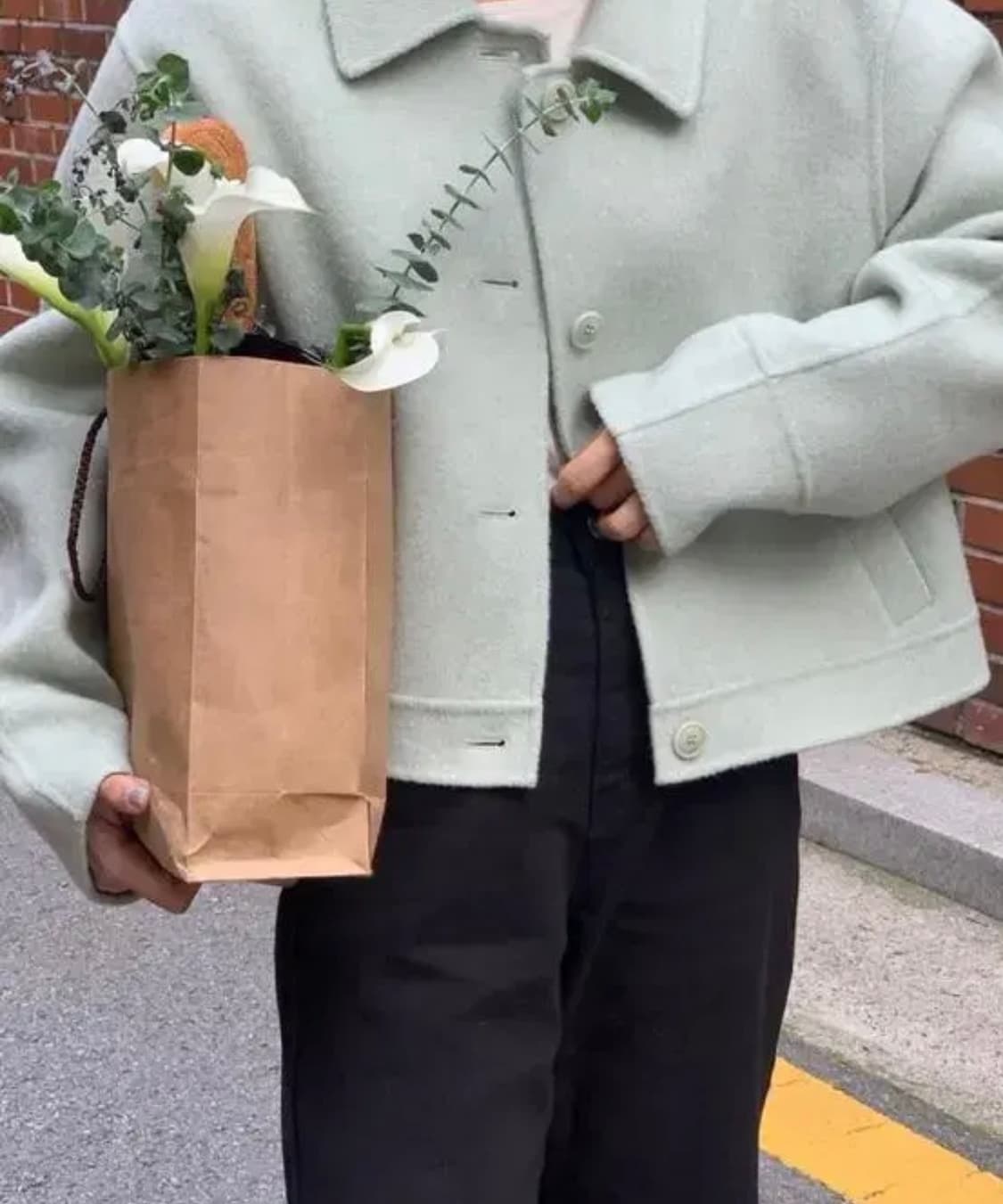 위드아웃썸머 보울 핸드메이드 코트 민트 (새상품, 택O) 상품이미지1