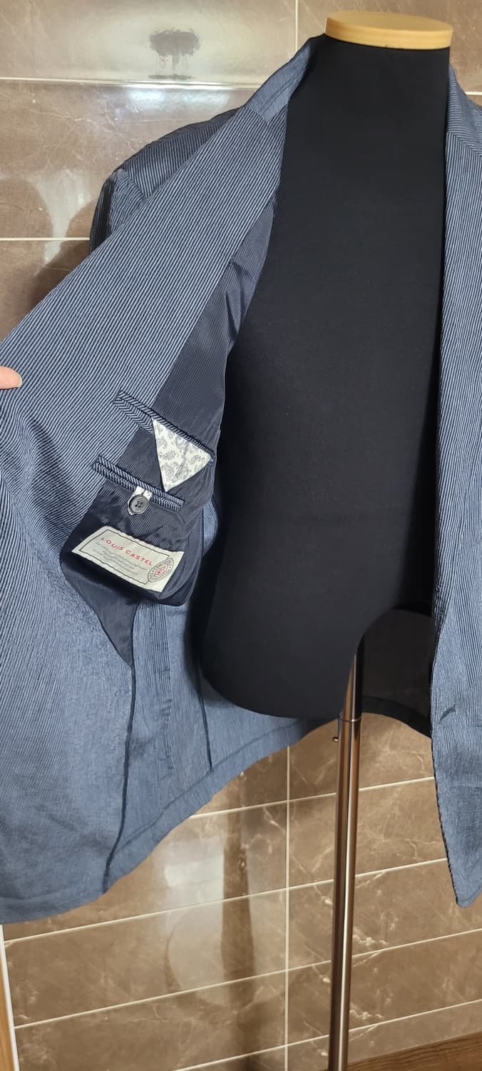 👔남성105사이즈👔루이까스텔 네이비 자켓(여름용) 상품이미지6