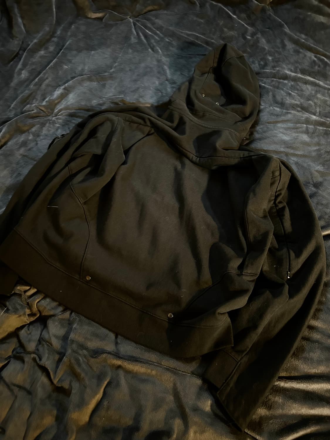 Side Cut Off Zipper Detail Hoodie 상품이미지4