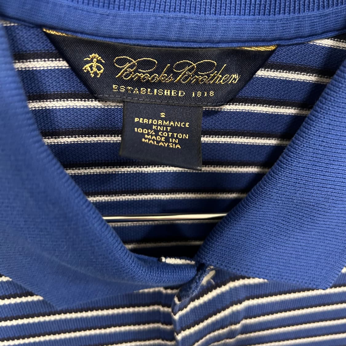 브룩스브라더스 스몰로고 스트라이프 반팔 카라티 상품이미지3