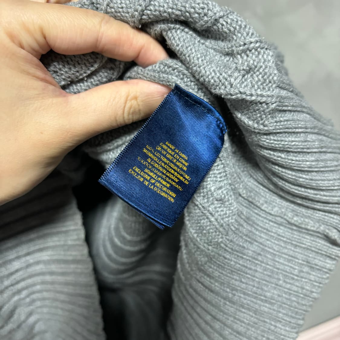 폴로 랄프로렌 꽈배기 니트 조끼 그레이 상품이미지3