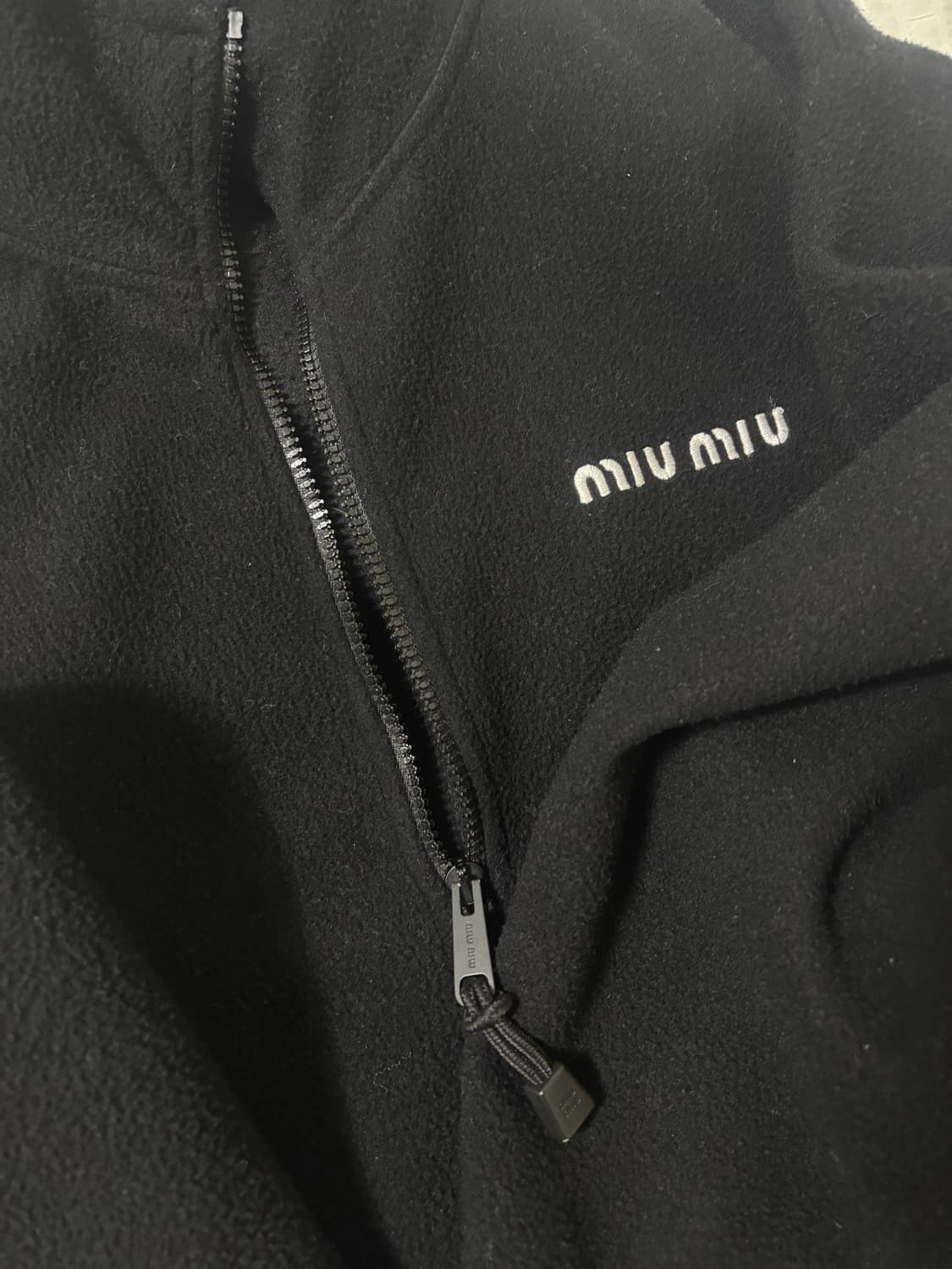 Miumiu 미우미우 하프 플리스 집업 네이비 S (정품) 상품이미지6