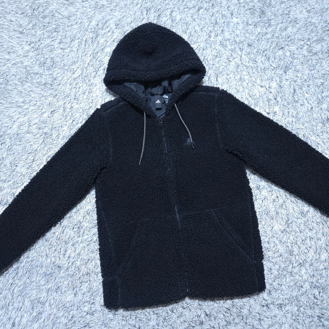 아디다스) XS 여자 후리스집업 뽀글이 후드집업 / 왕눈이샵 상품이미지2