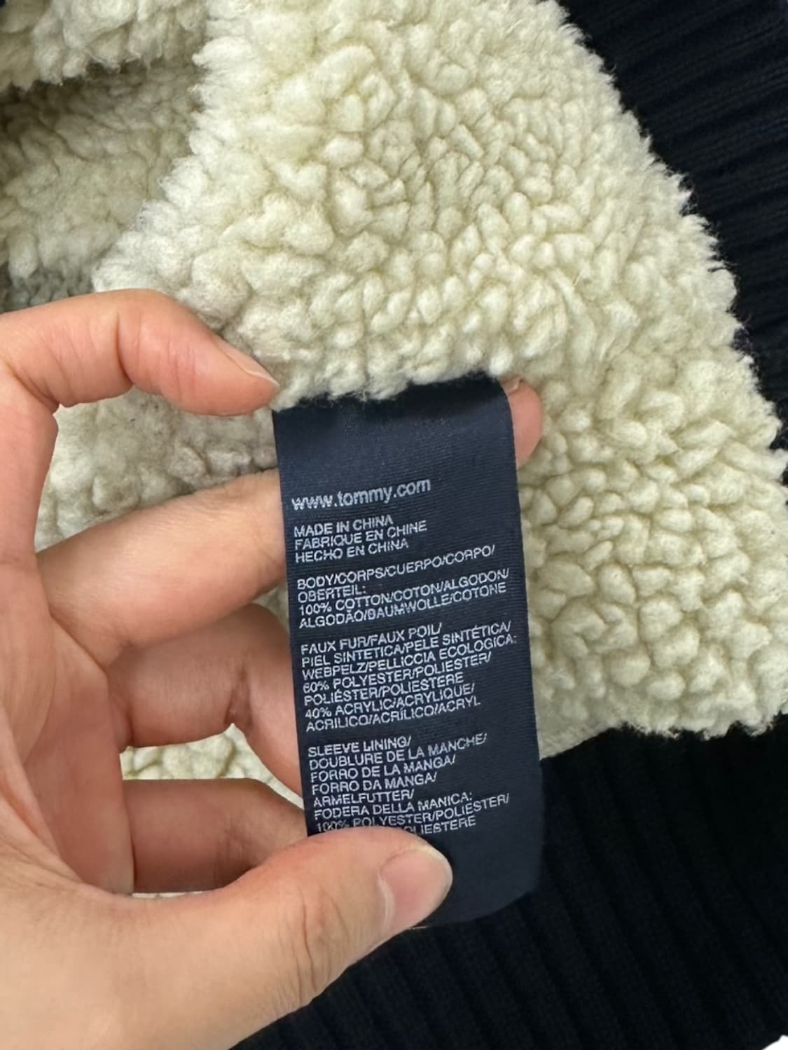 타미힐피거 플리스 니트집업 블랙 (L)  상품이미지8