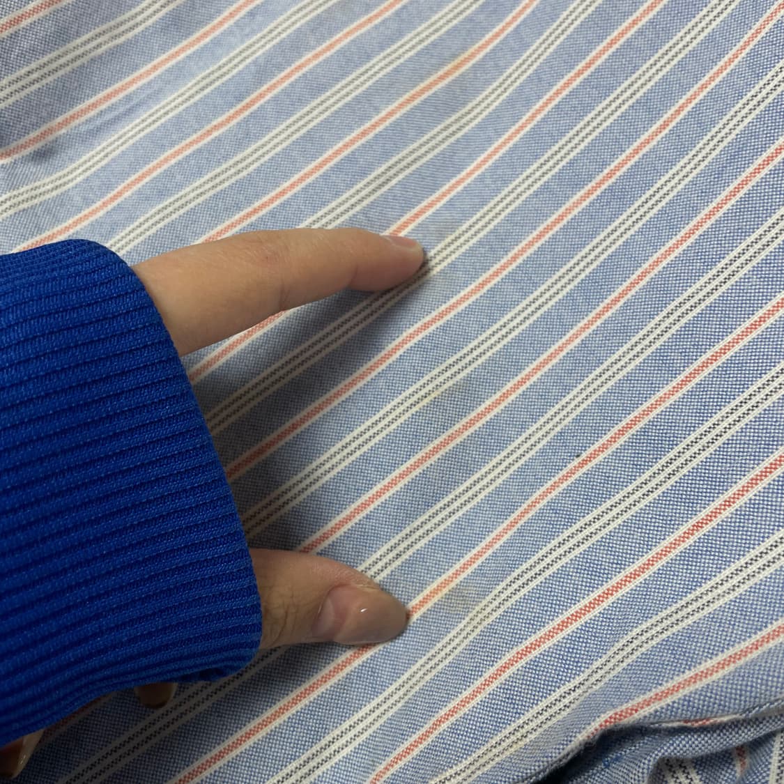 챕스 스카이블루 오렌지 스트라이프 긴팔 셔츠 상품이미지6