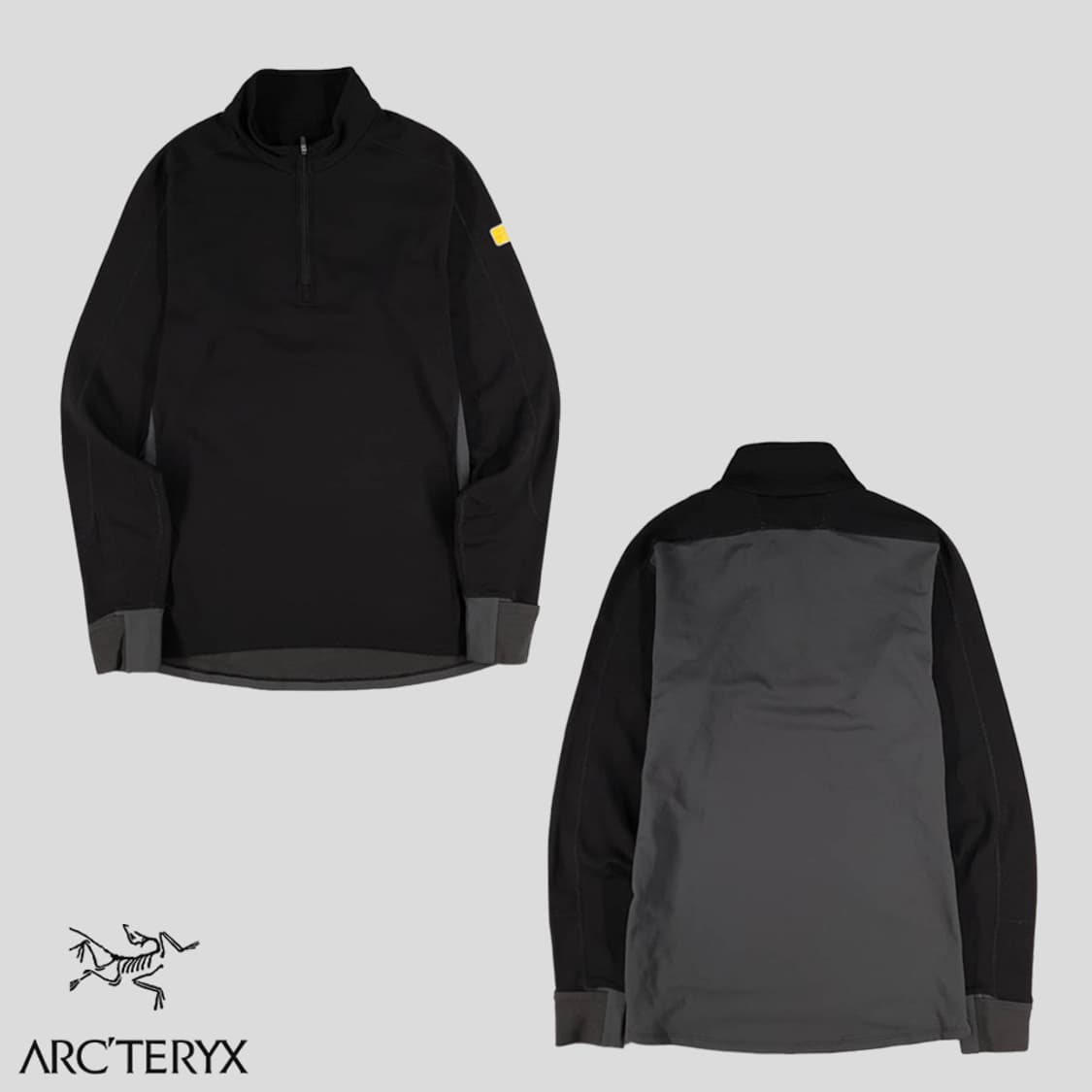 아크테릭스 블랙 그레이 암 로고프린팅 하프집업 반집업  상품이미지1