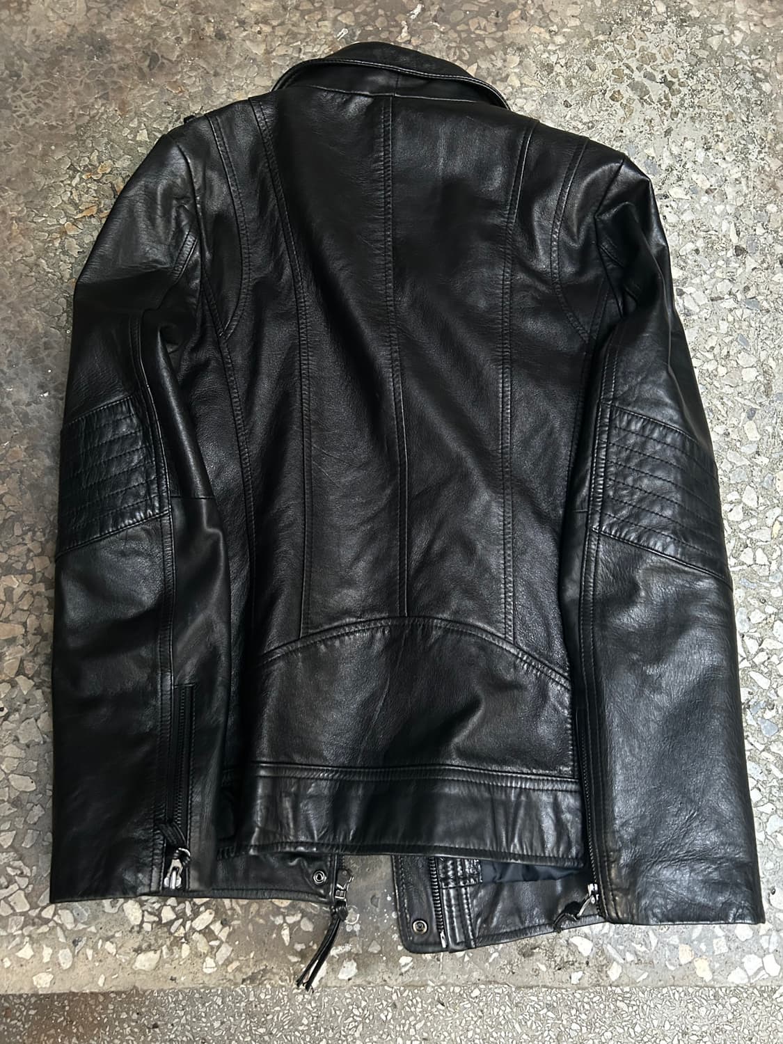 2000s Vtg 락시크 블랙 포켓 레더자켓 상품이미지3