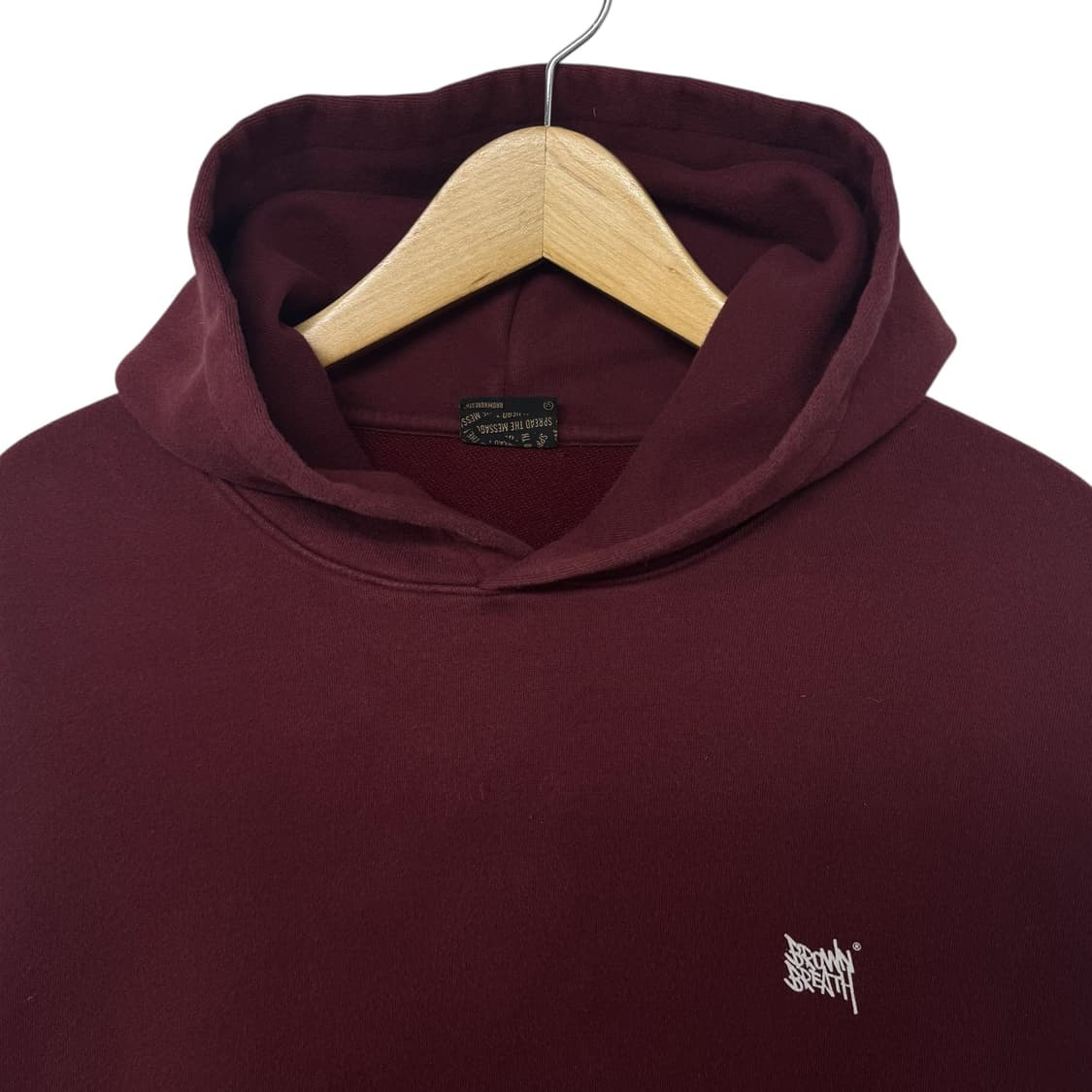 브라운브레스 로고 후드티 버건디 상품이미지3