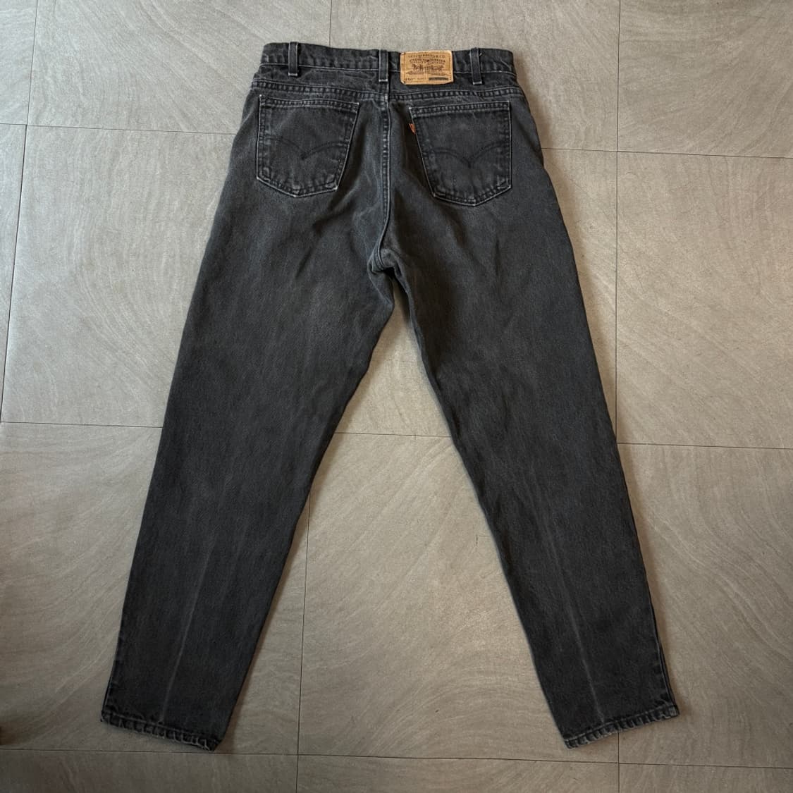 95년 미국 생산 리바이스 550 데님 오렌지탭 블랙 팬츠 상품이미지6