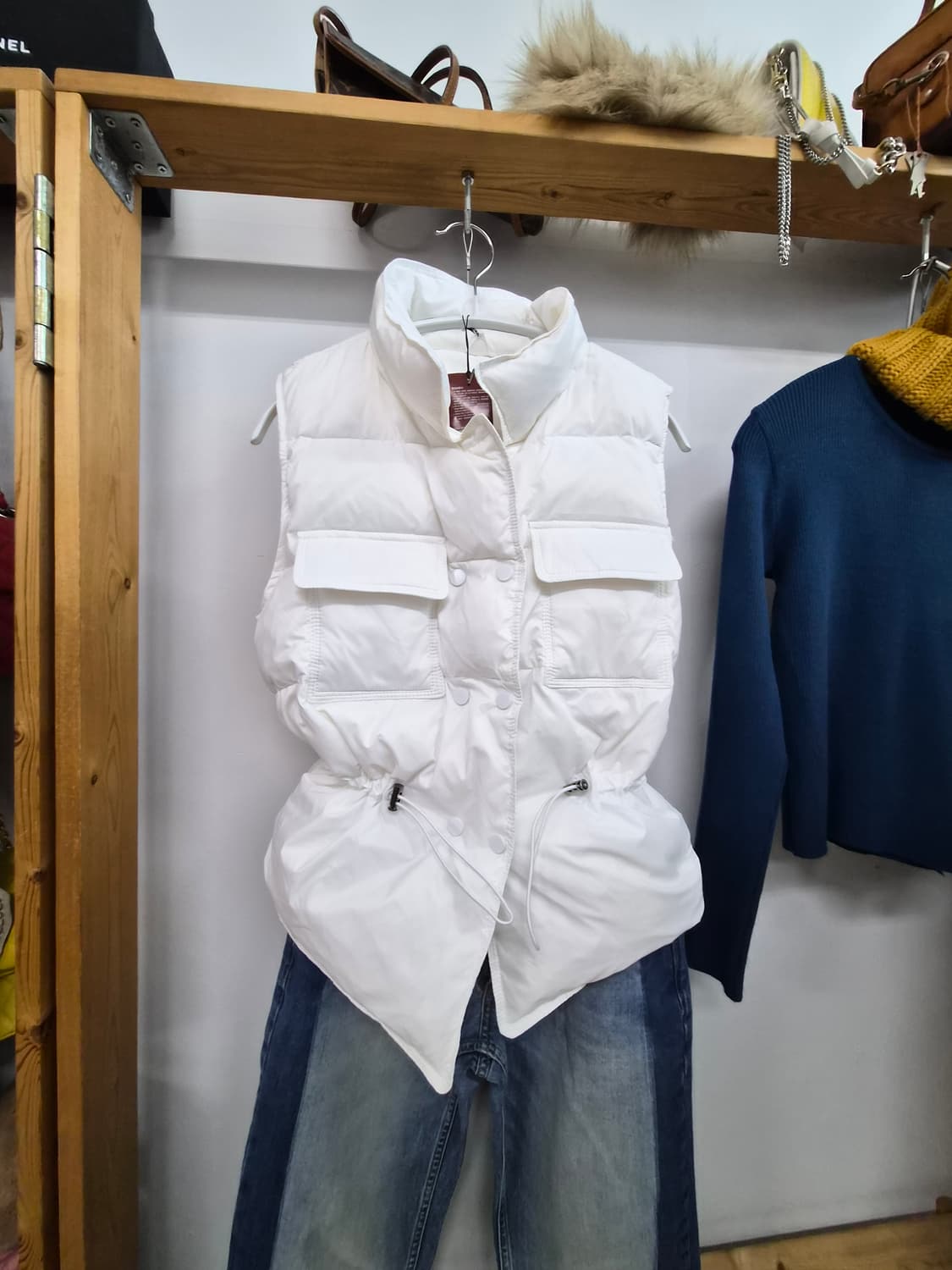 디자이너 화이트 구스 패딩베스트 새상품 상품이미지3