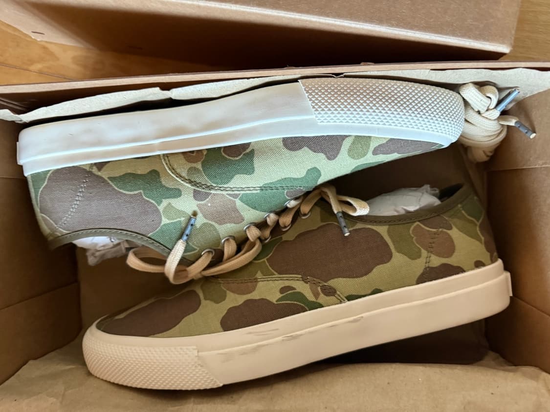 RRL New Norfolk 카모 코튼 헤링본 트윌 벌커나이즈드 스니커즈 상품이미지3