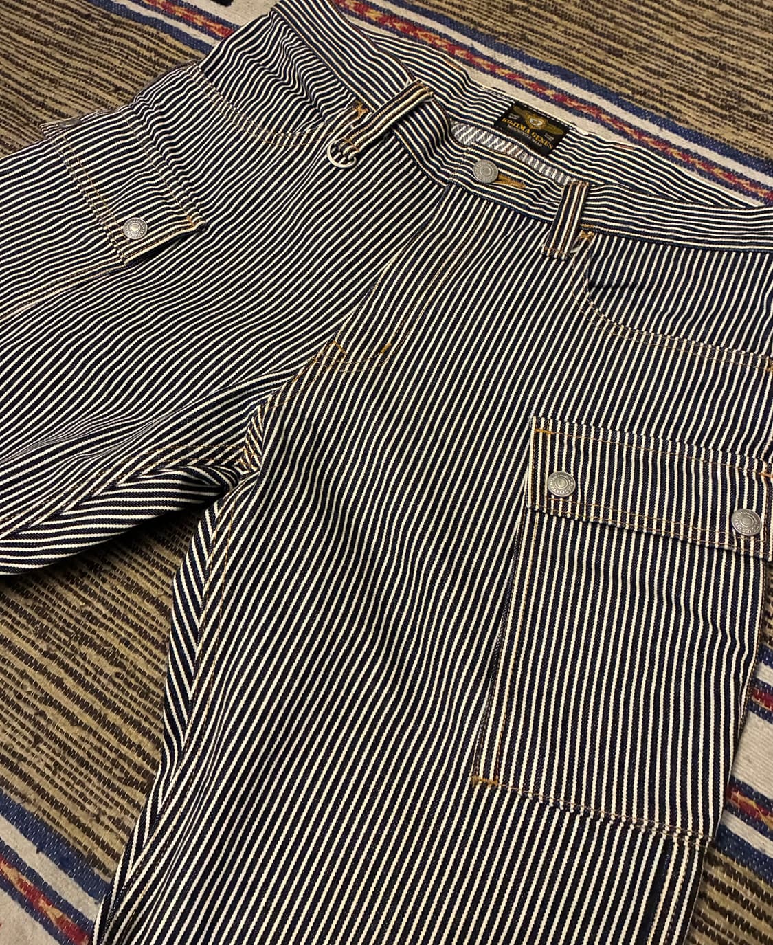 (31~32)코지마진즈 13oz 히코리 스트라이프 카고 데님팬츠 상품이미지3