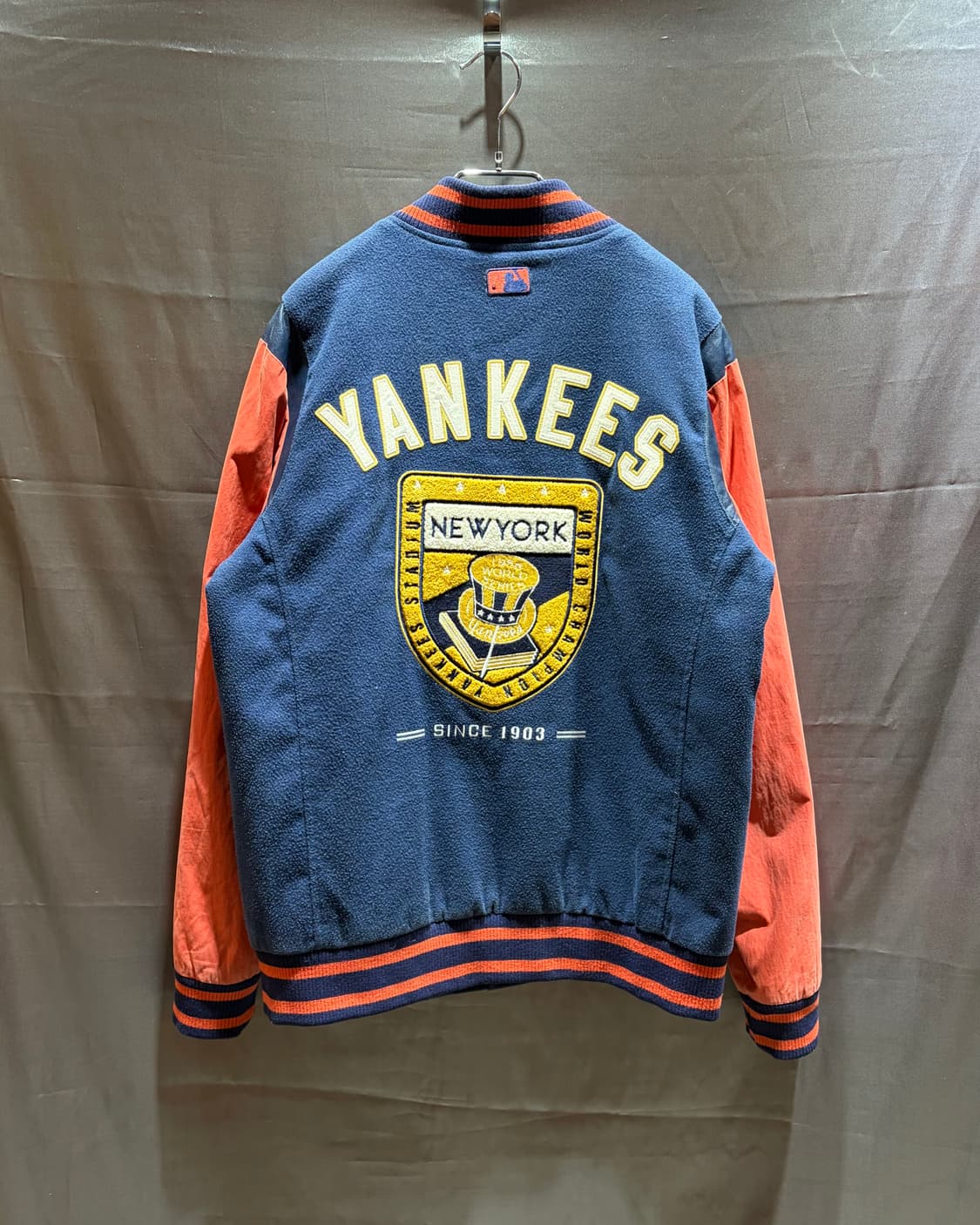 L MLB 뉴욕양키스 패치 빅로고 바시티 자켓 상품이미지4