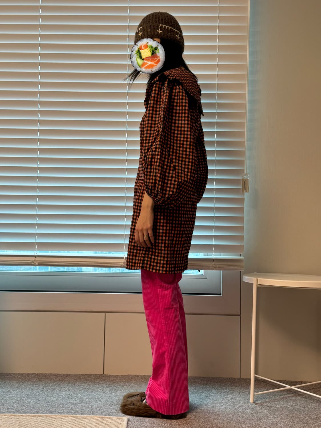 Ganni 깅엄 체크 시어서커 원피스 상품이미지2