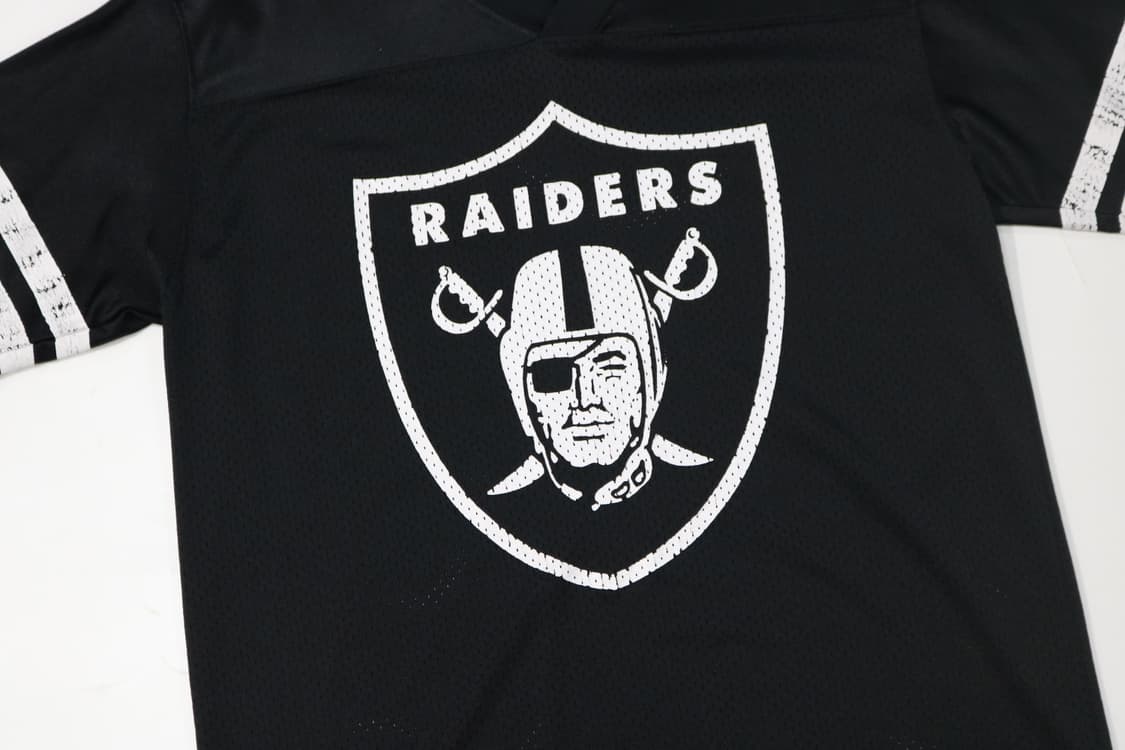 NFL 레이더스 빈티지 크랙 프린트 메쉬 저지 반팔 티셔츠 (M) 상품이미지3