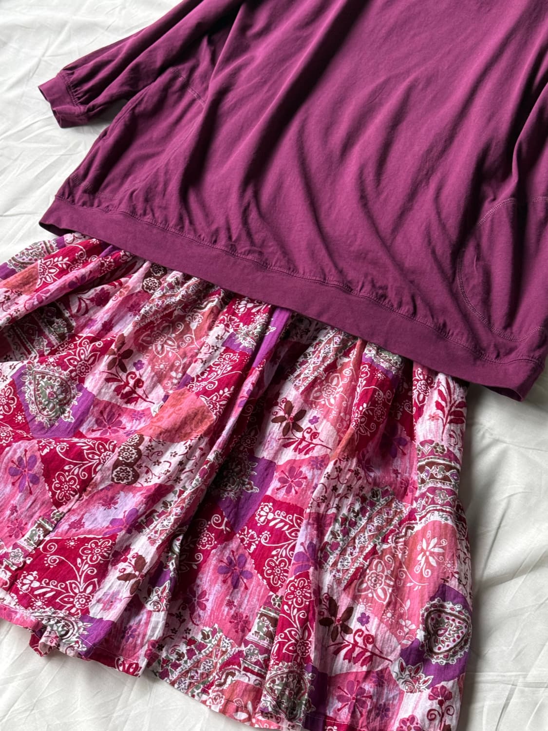 스커트+ 잔꽃셔츠 라방 결제창 상품이미지1