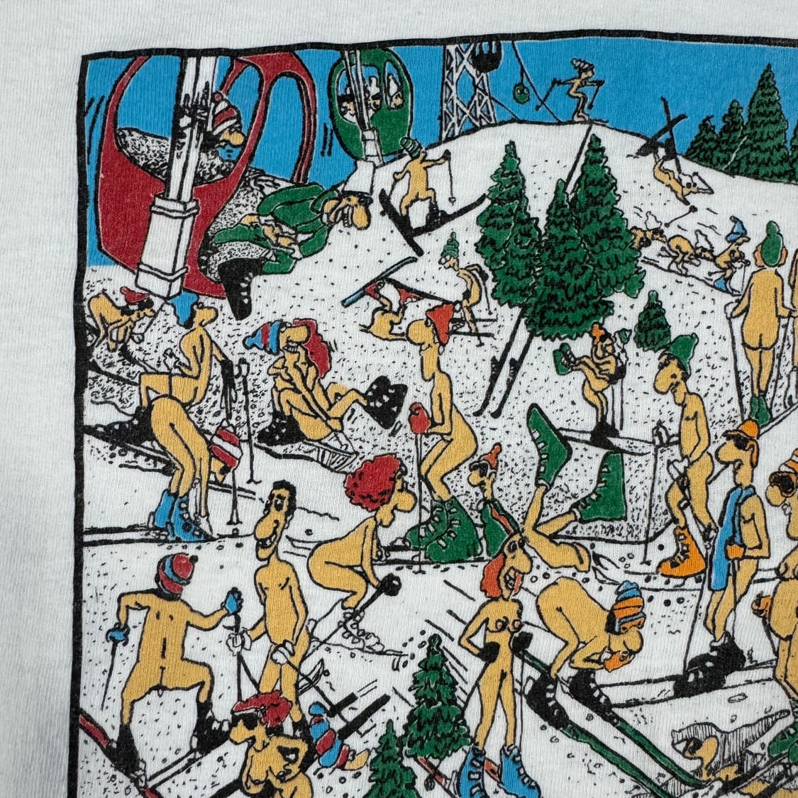 빈티지 80s Naked Ski 네이키드 스키 유머 티셔츠 상품이미지4