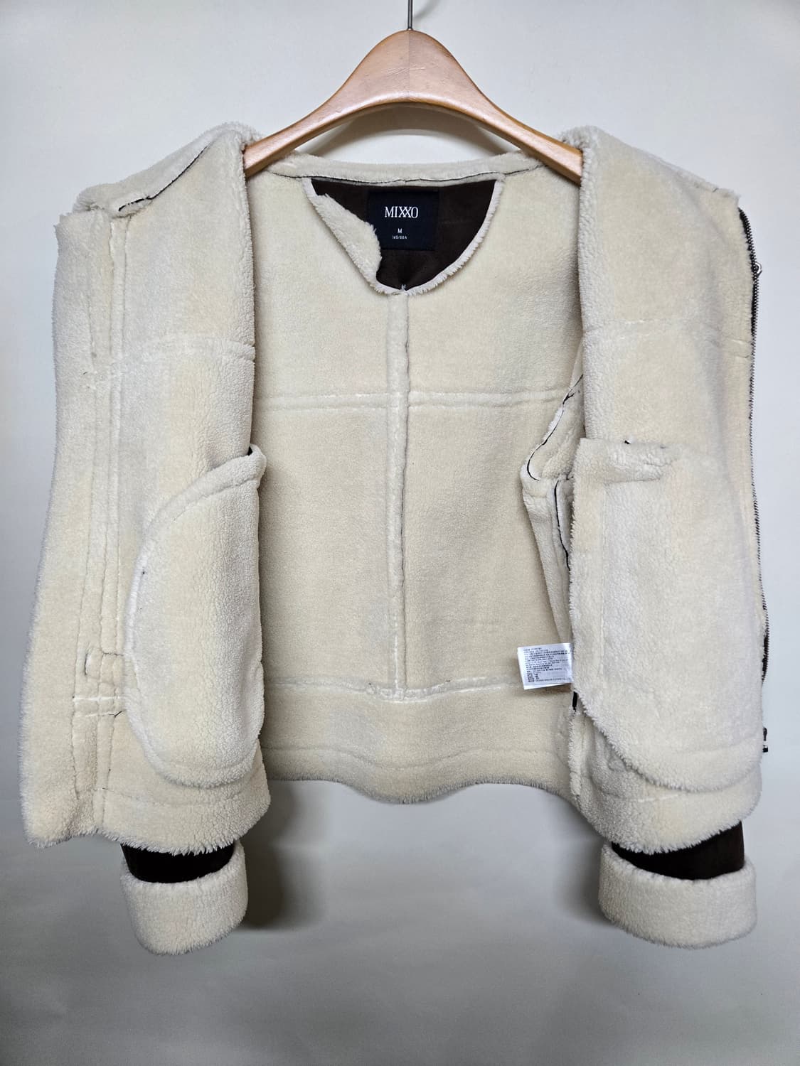 MIXXO 믹쏘 무스탕 자켓 브라운M 상품이미지3