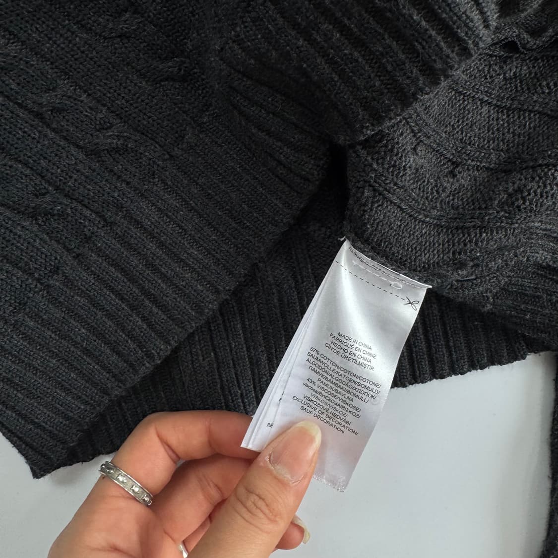 Polo 폴로 차콜 케이블 니트 집업  상품이미지6