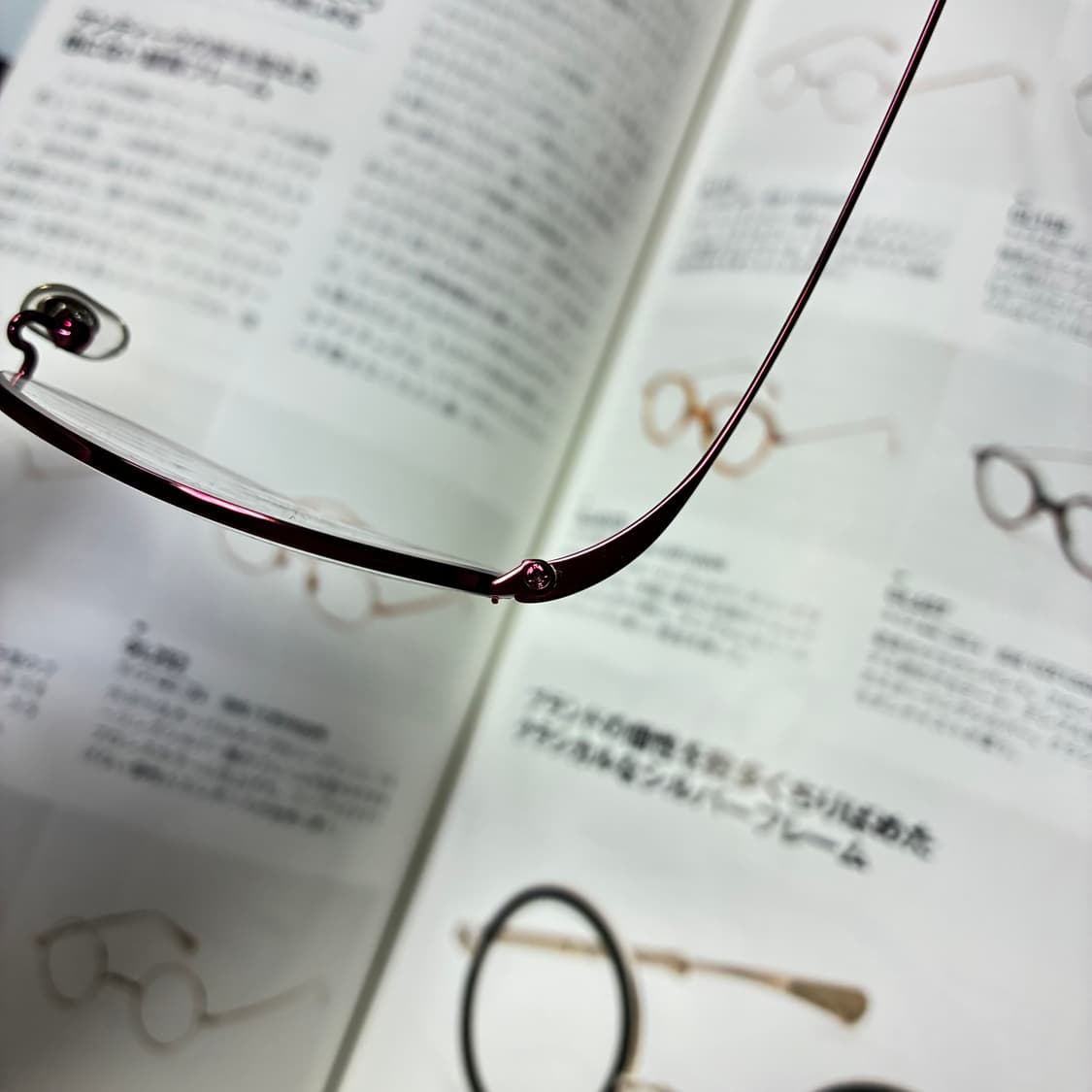 SANTA MONICA 산타모니카 반무테 티타늄 안경 레드 상품이미지5