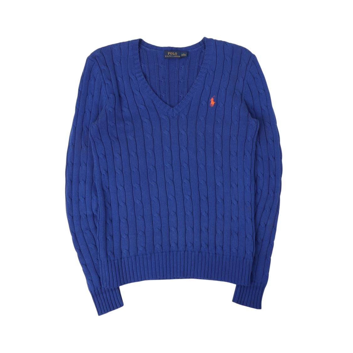 폴로 랄프로렌 블루 케이블 브이넥 니트 상품이미지1