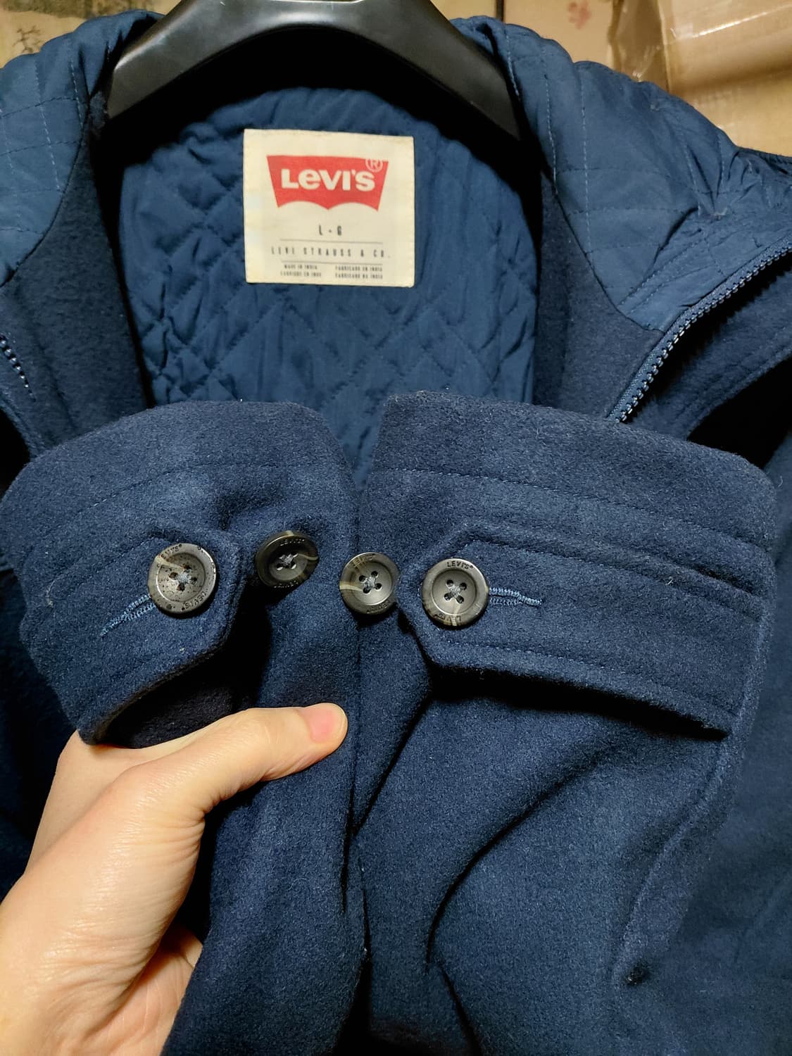 [리바이스]퀄팅 안감 후드 더플코트 L(105)사이즈 상품이미지9
