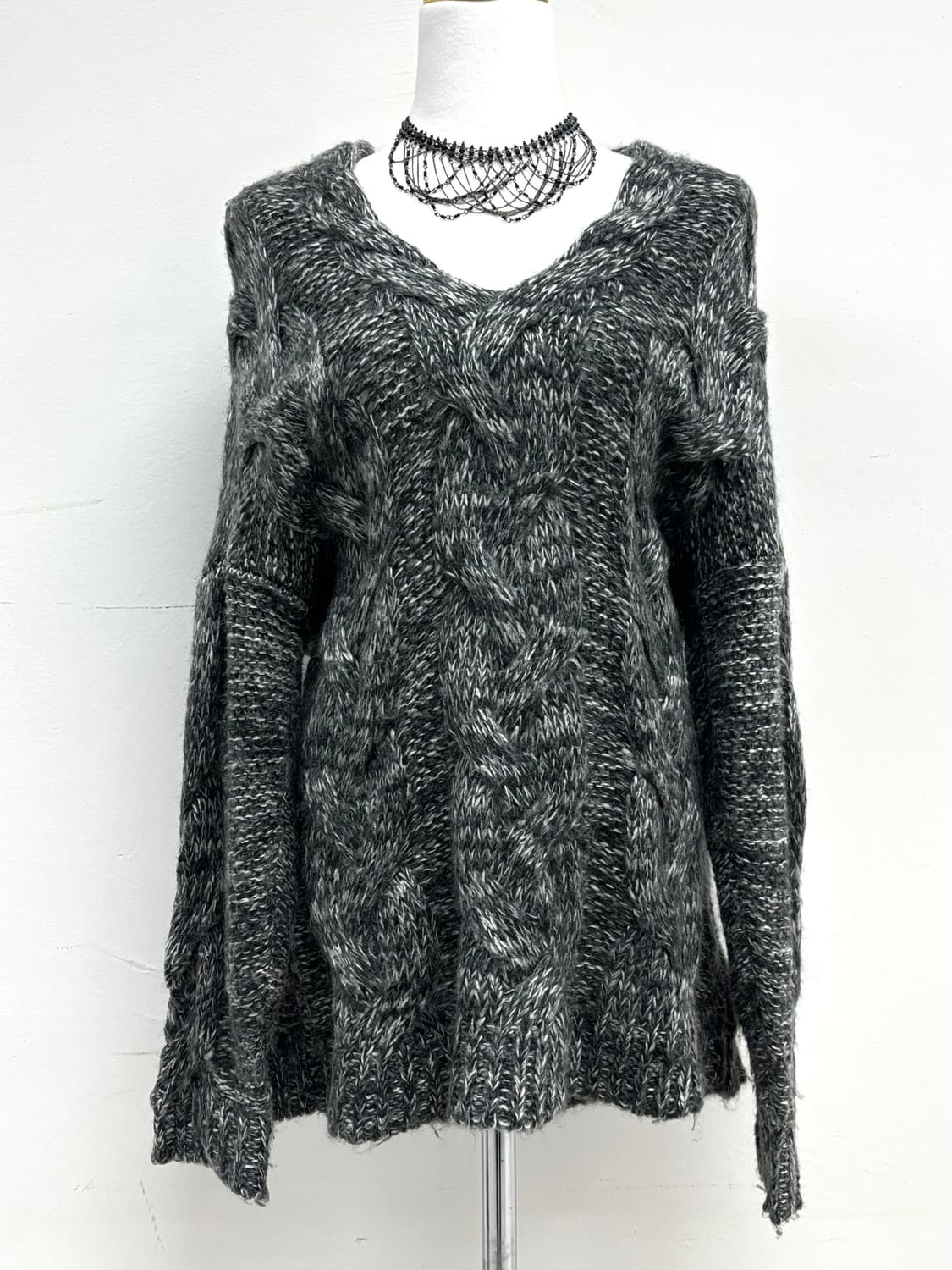 빈티지 차콜 니트 스웨터 상품이미지5