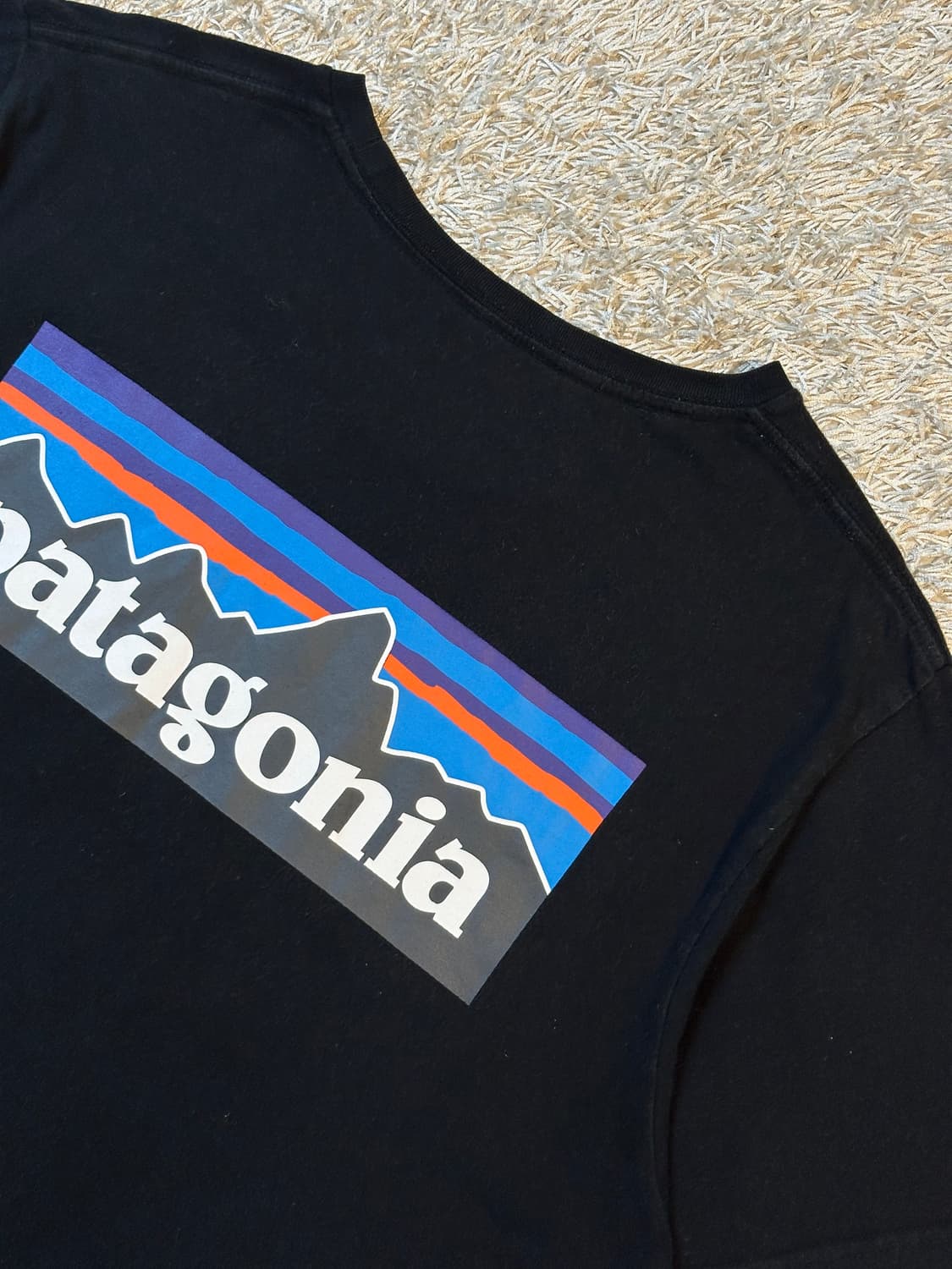 파타고니아 PATAGONIA 슬림핏 백프린팅 반팔 티셔츠 블랙 상품이미지2
