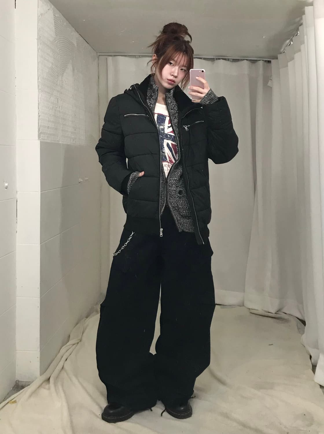 빈티지 펑크 유니언잭 블랙 앤 그레이 코디 세트 상품이미지2