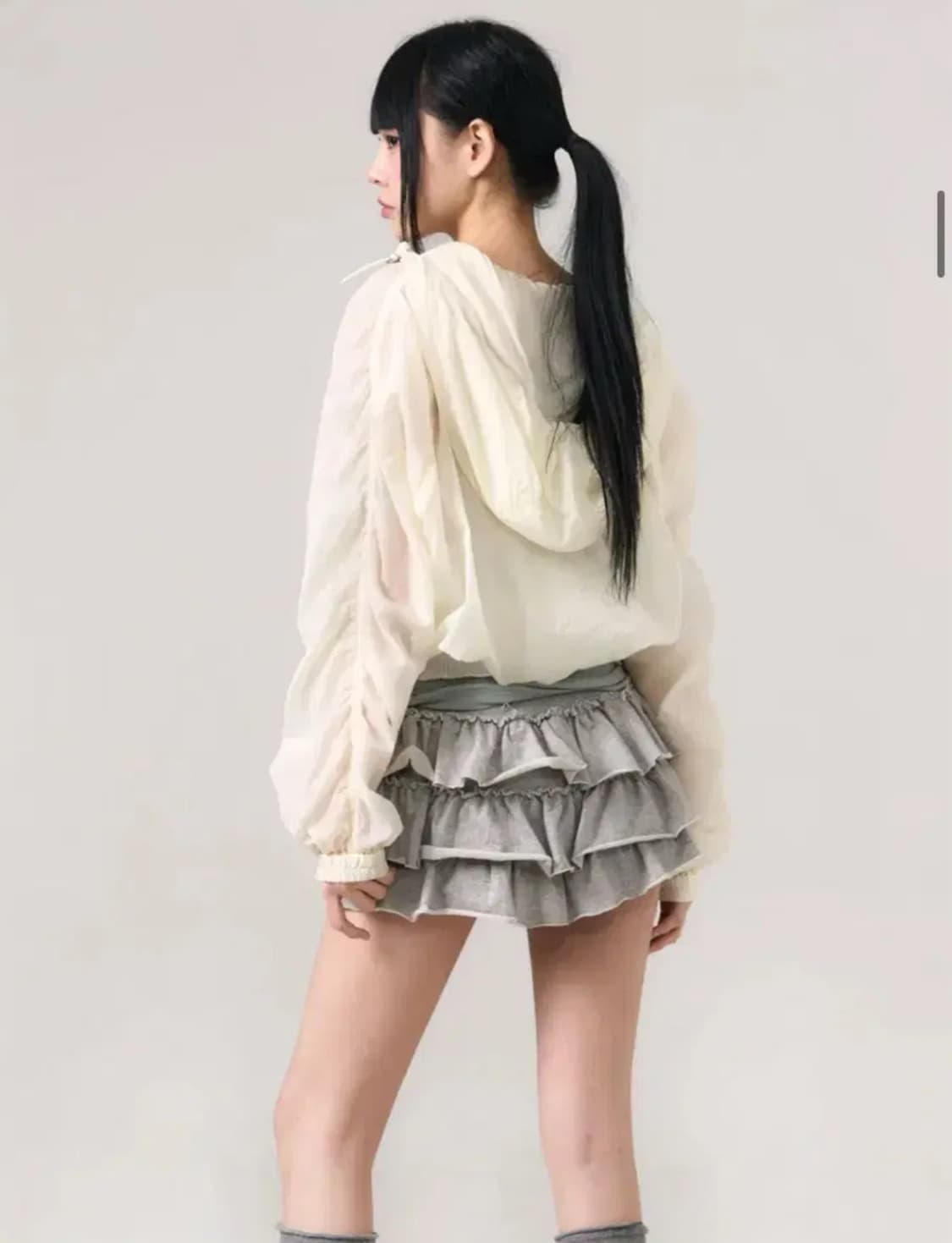레더리 LEATHERY 퍼커링 시어 윈드 자켓 [CREAM] 상품이미지2