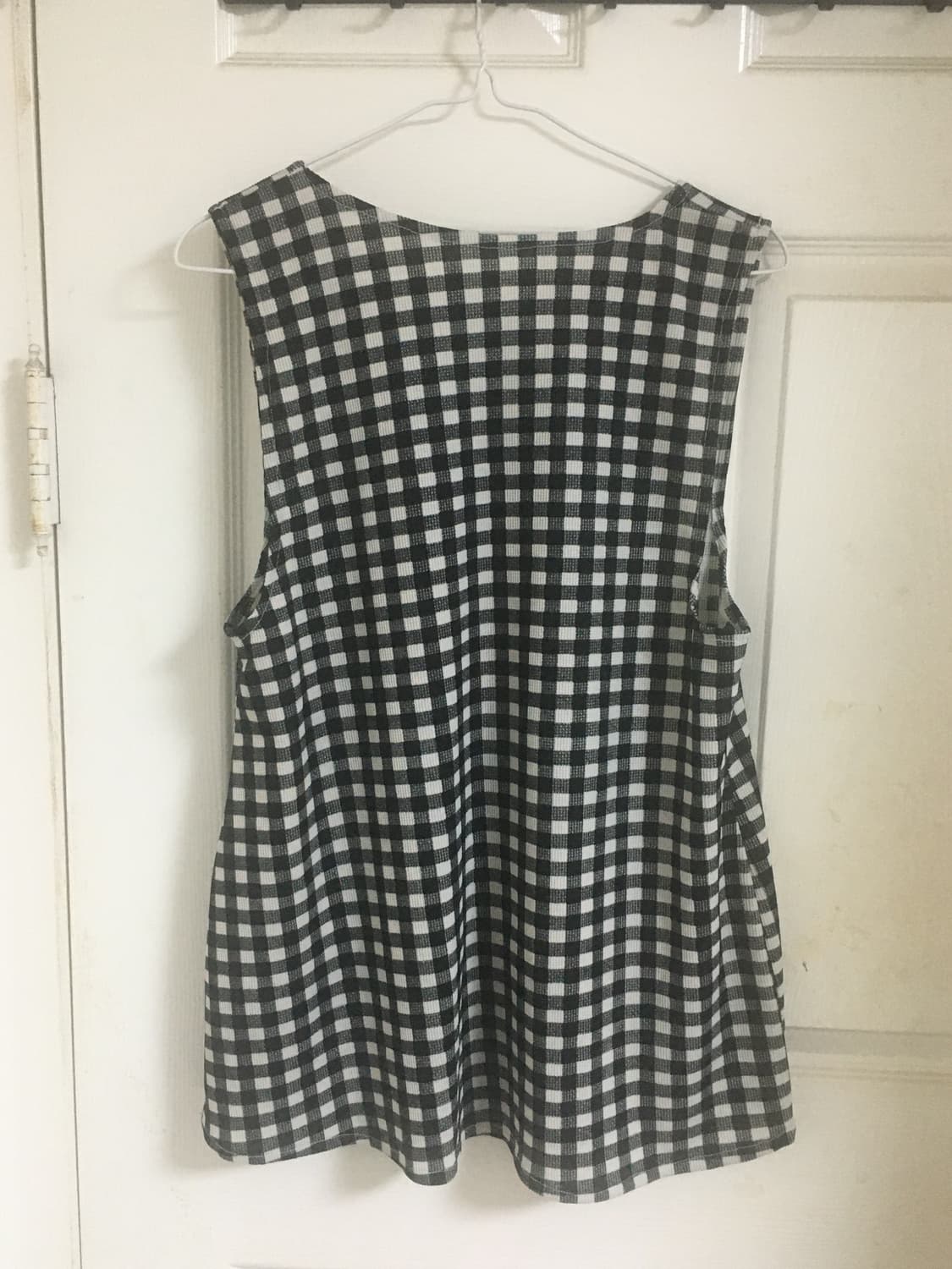 체크 레이어드 슬리브리스 블라우스 상품이미지2