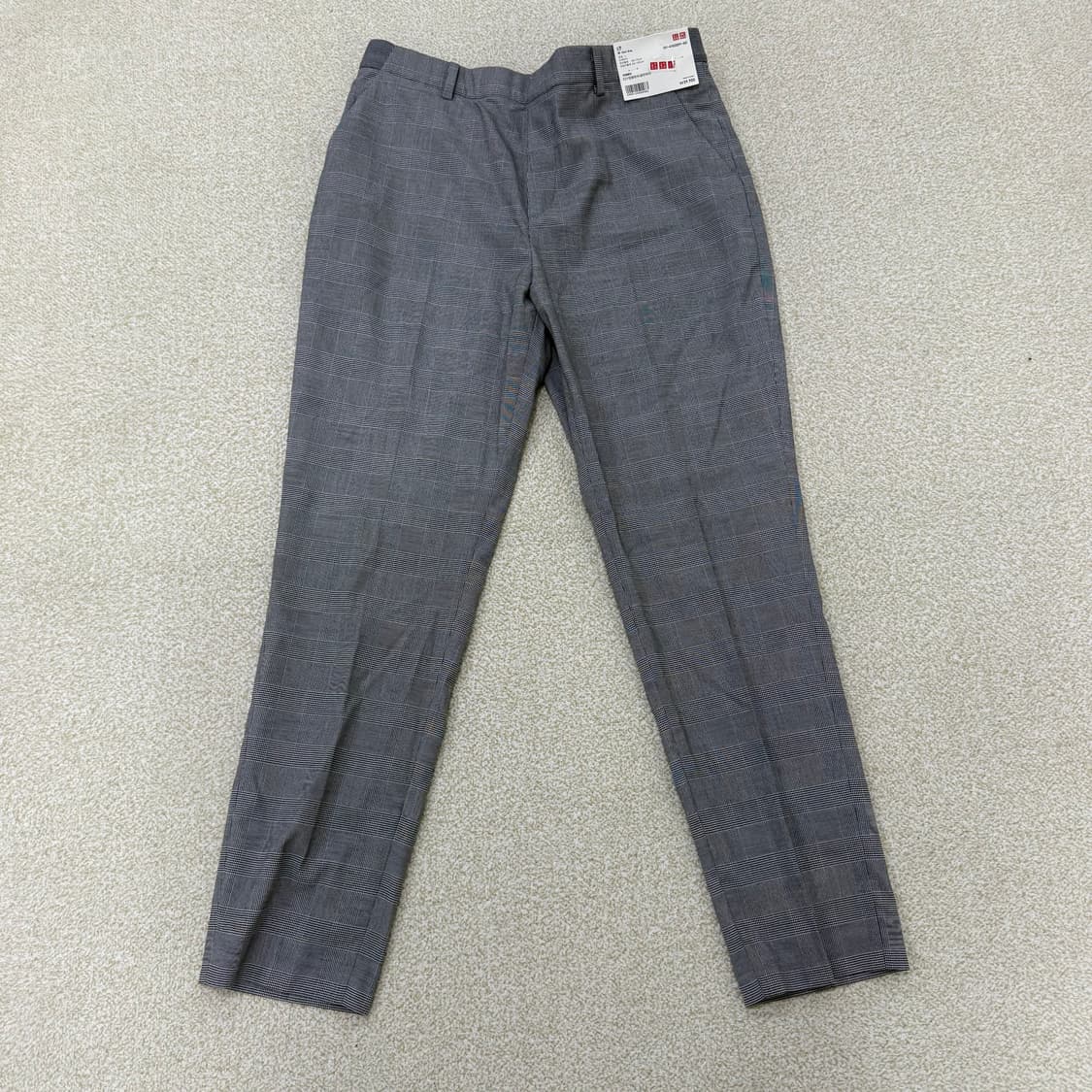 [L] 새상품 유니클로 체크 앵클팬츠 0106T1 상품이미지1